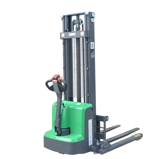Electric Straddle Stacker | 2800 lbs Capacity | Lift Height 145'' | EKKO EB13E-145Li