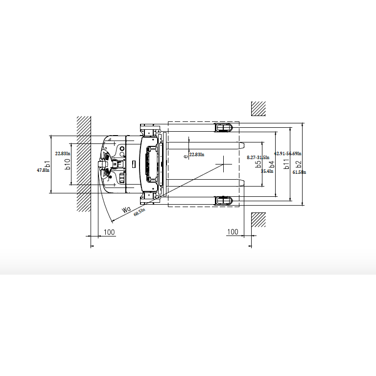Electric Straddle Stacker | 4400 lbs Capacity | Lift Height 189'' | EKKO EB16EAS-189LI