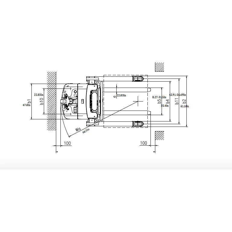 Electric Straddle Stacker | 4400 lbs Capacity | Lift Height 189'' | EKKO EB16EAS-189LI
