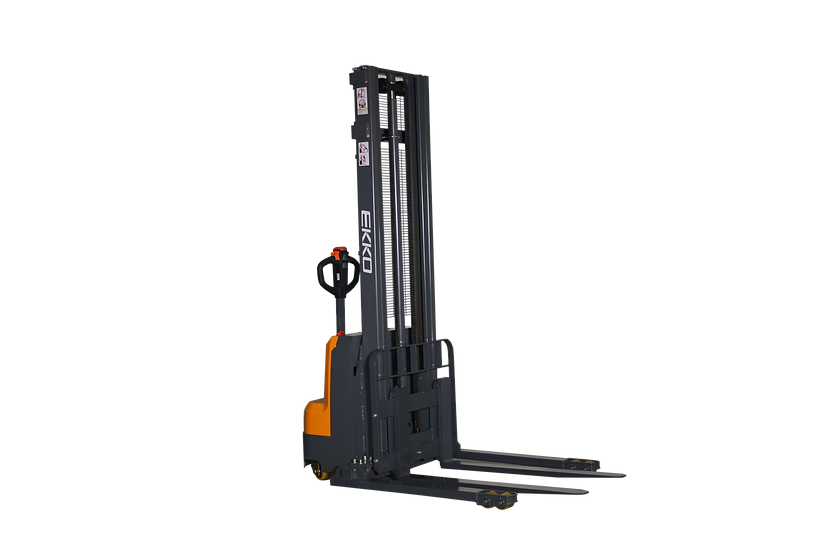 EKKO Full Powered Straddle Stacker 3000 lb. Capacity 145" Height EB14C-145