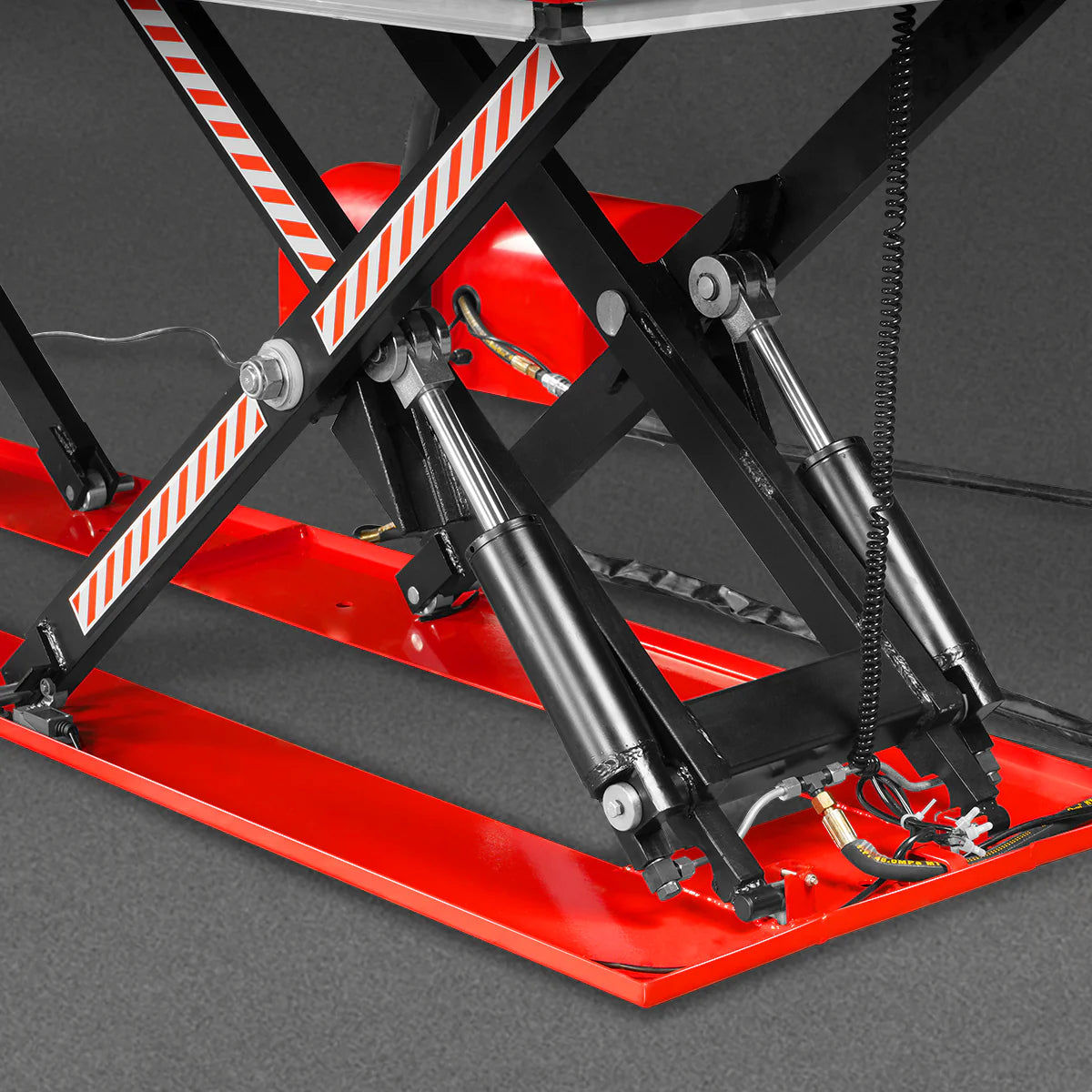 Stationary Electric Hydraulic Parallel Double Scissor Lift Table 3300lb Capacity, 108.3" x 31.5" Platform, 33.9" Lift Height, UL Certified Motor, ELT33P