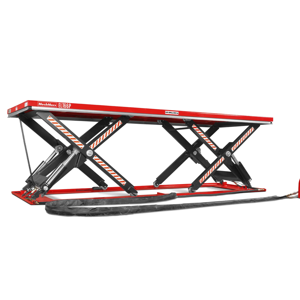 Stationary Electric Hydraulic Parallel Double Scissor Lift Table 6600lb Capacity, 112.9" x 39.4"Platform, 34.3"Lift Height, UL Certified Motor, ELT66P