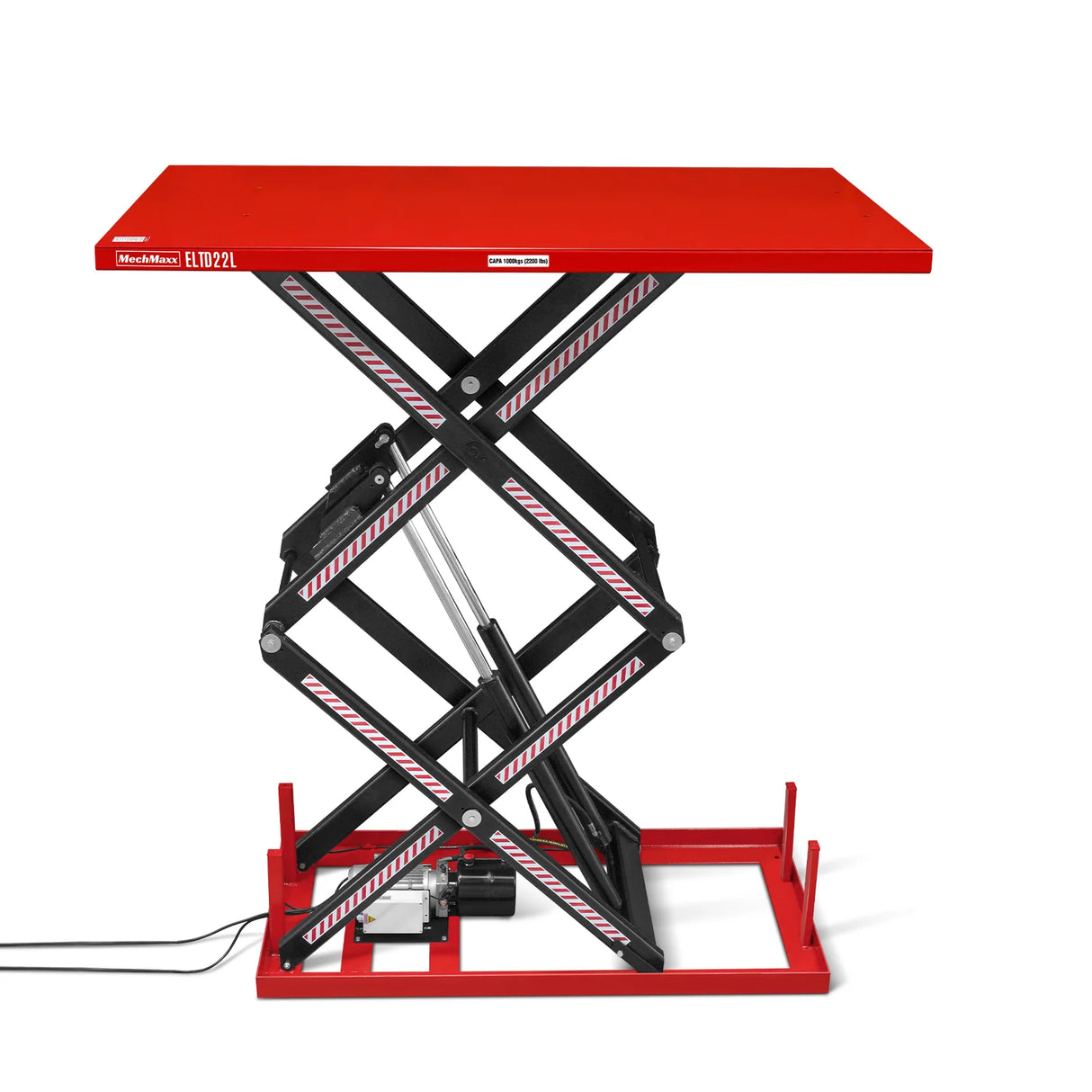 2200 lbs Capacity Stationary Powered Hydraulic Double Scissor Lift Table, 86.6" x 51.2" Platform, 94.5" Lift Height, UL Certified Motor, ELTD22L