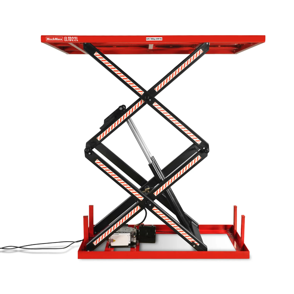 2200 lbs Capacity Stationary Powered Hydraulic Double Scissor Lift Table, 86.6" x 51.2" Platform, 94.5" Lift Height, UL Certified Motor, ELTD22L