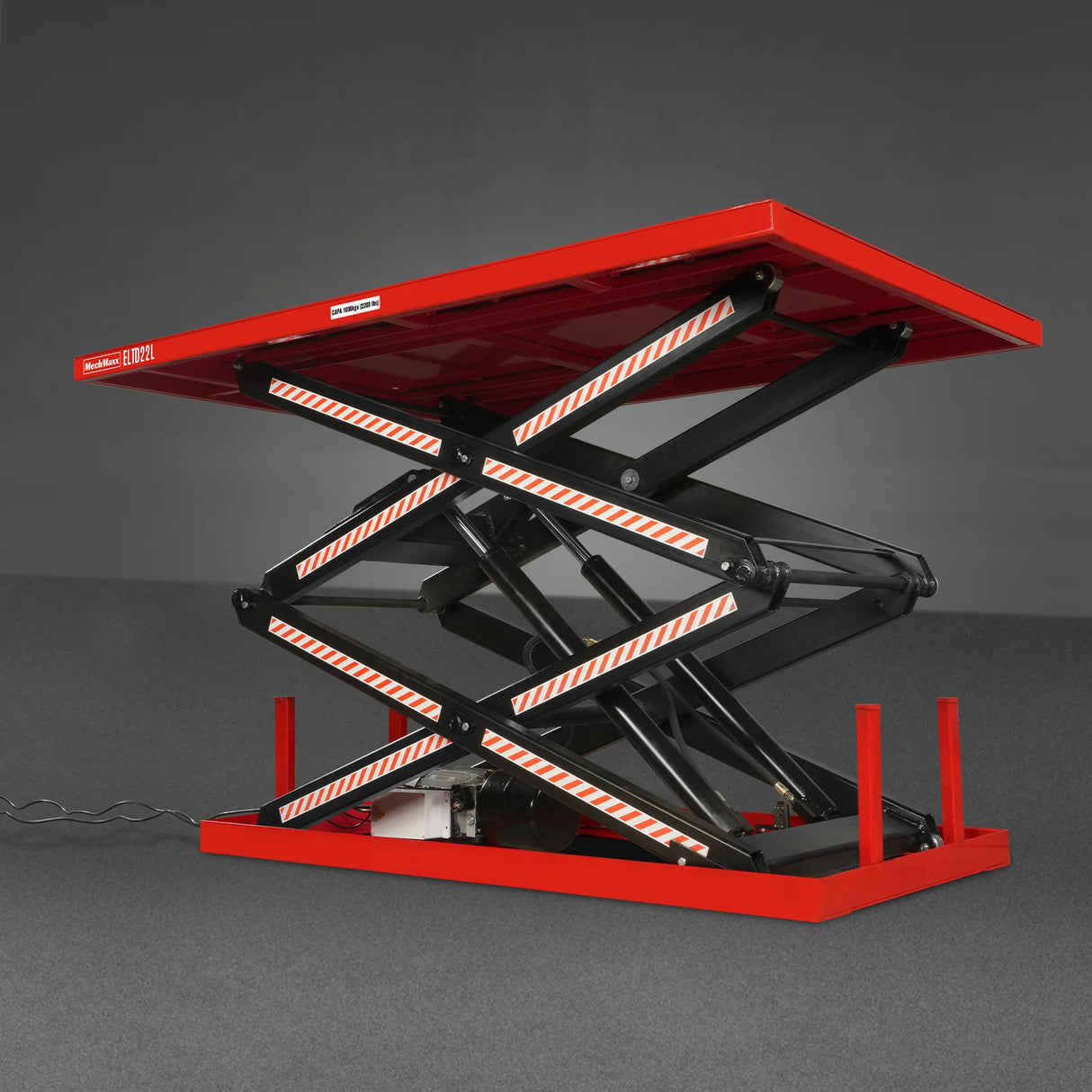 2200 lbs Capacity Stationary Powered Hydraulic Double Scissor Lift Table, 86.6" x 51.2" Platform, 94.5" Lift Height, UL Certified Motor, ELTD22L