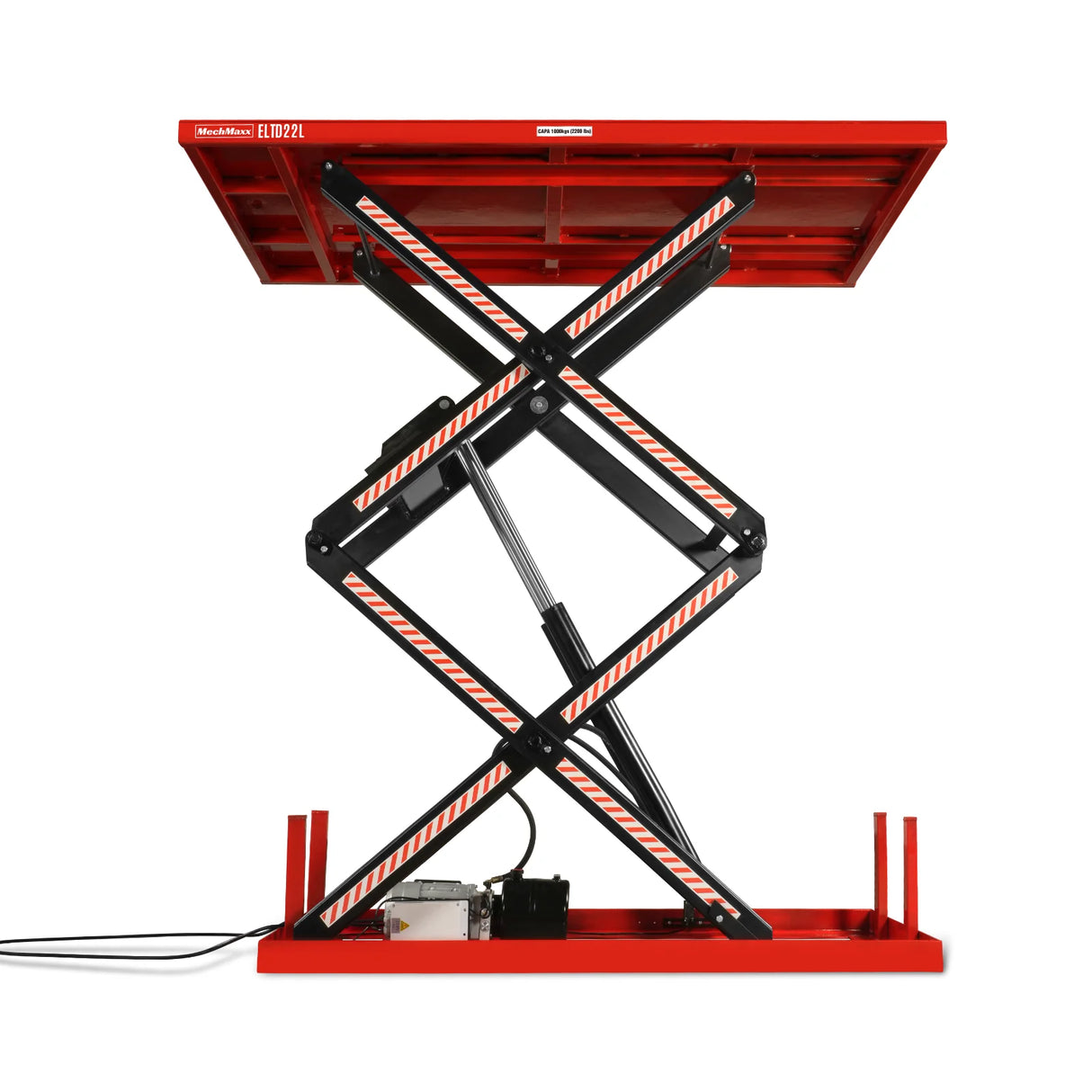 2200 lbs Capacity Stationary Powered Hydraulic Double Scissor Lift Table, 86.6" x 51.2" Platform, 94.5" Lift Height, UL Certified Motor, ELTD22L