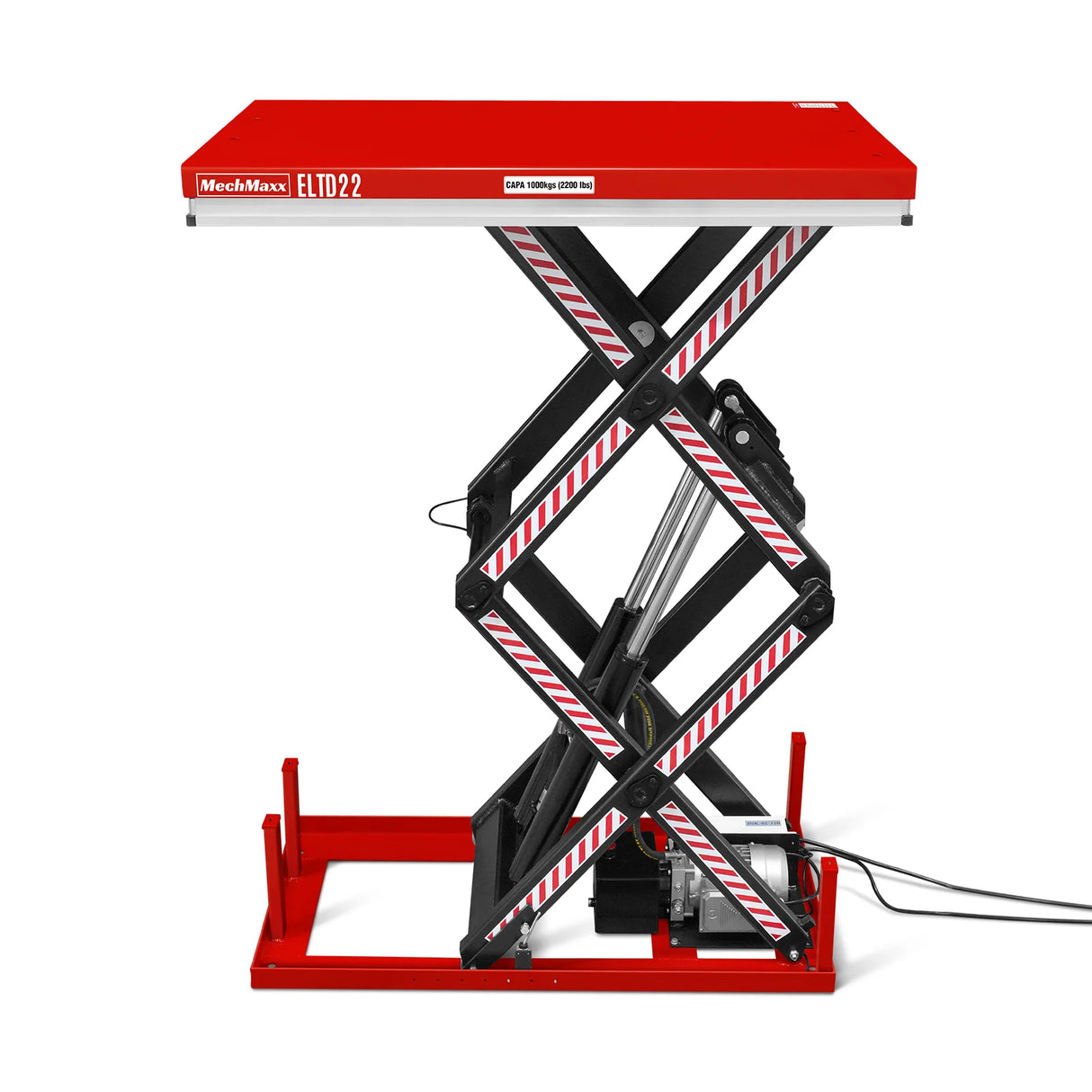 2200 lbs Capacity Stationary Electric Hydraulic Double Scissor Lift Table - 51.2" x 32.3" Platform, 70.1" Lift Height, UL Certified Motor, ELTD22