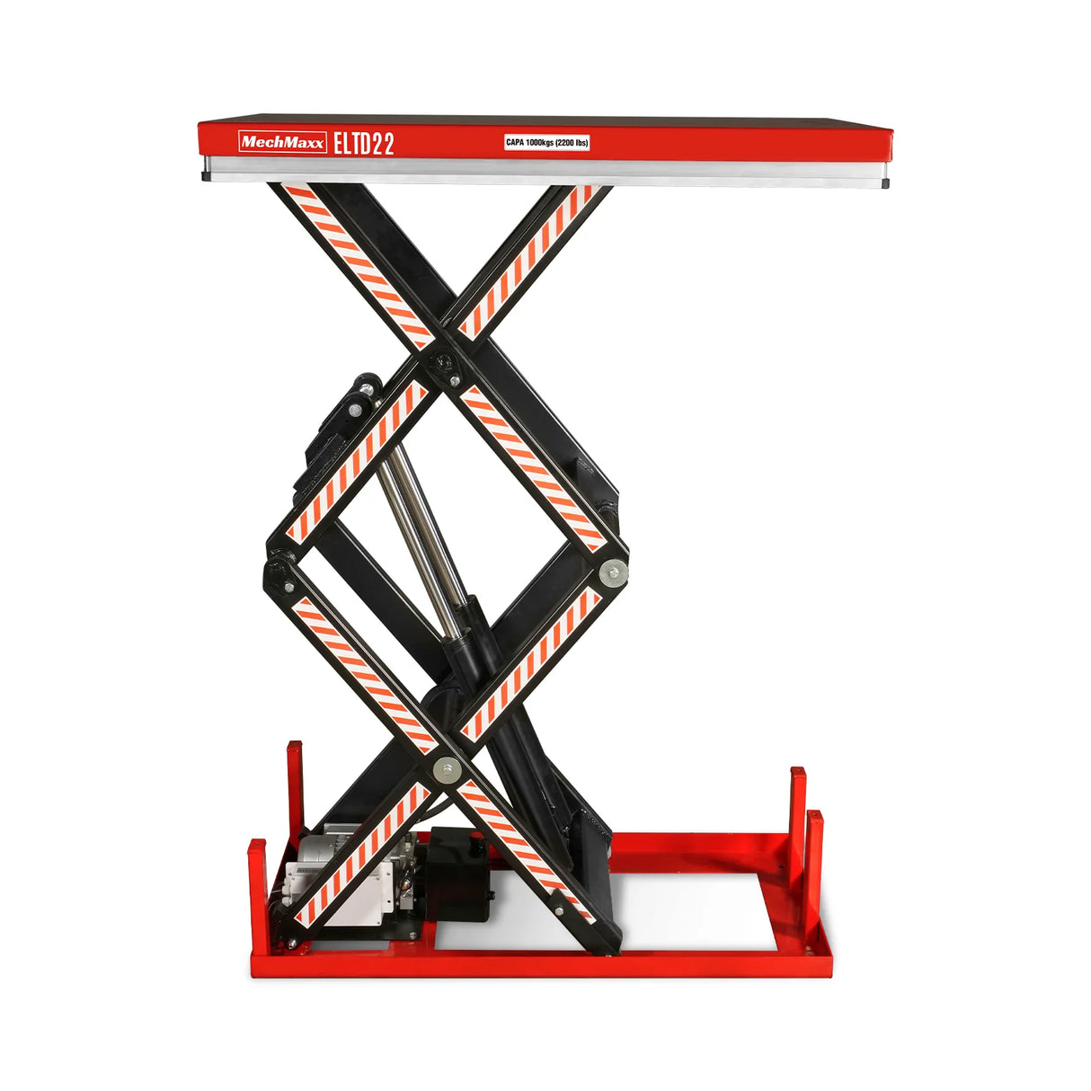 2200 lbs Capacity Stationary Electric Hydraulic Double Scissor Lift Table - 51.2" x 32.3" Platform, 70.1" Lift Height, UL Certified Motor, ELTD22
