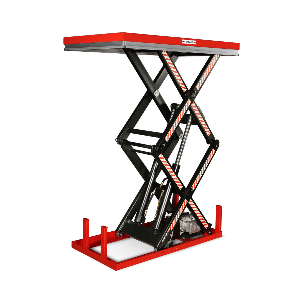 2200 lbs Capacity Stationary Electric Hydraulic Double Scissor Lift Table - 51.2" x 32.3" Platform, 70.1" Lift Height, UL Certified Motor, ELTD22