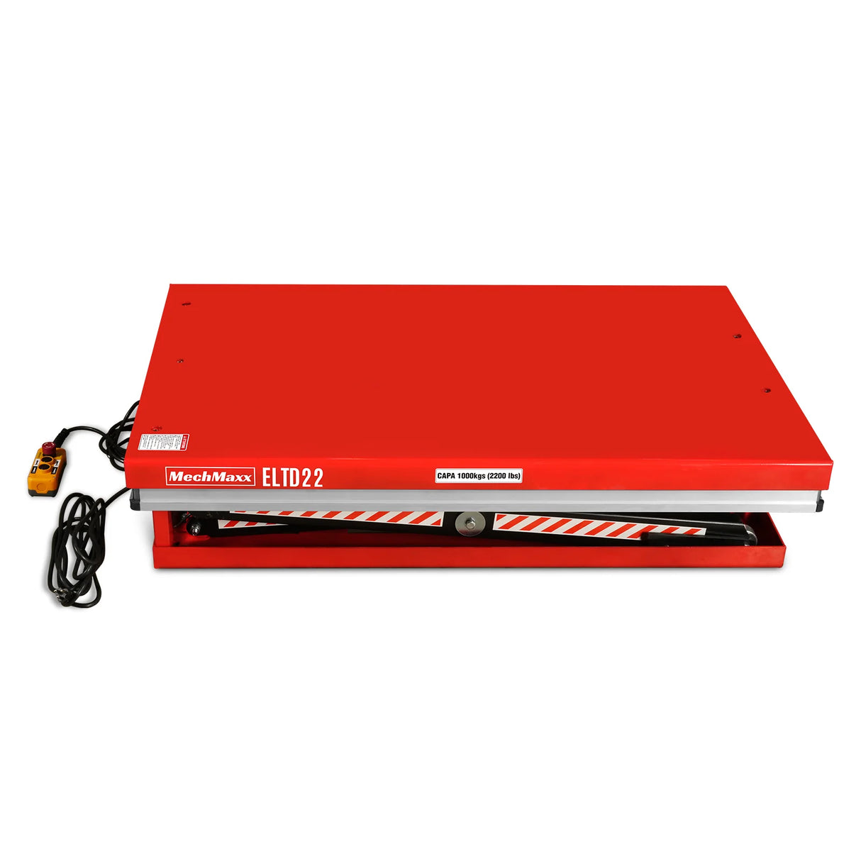 2200 lbs Capacity Stationary Electric Hydraulic Double Scissor Lift Table - 51.2" x 32.3" Platform, 70.1" Lift Height, UL Certified Motor, ELTD22
