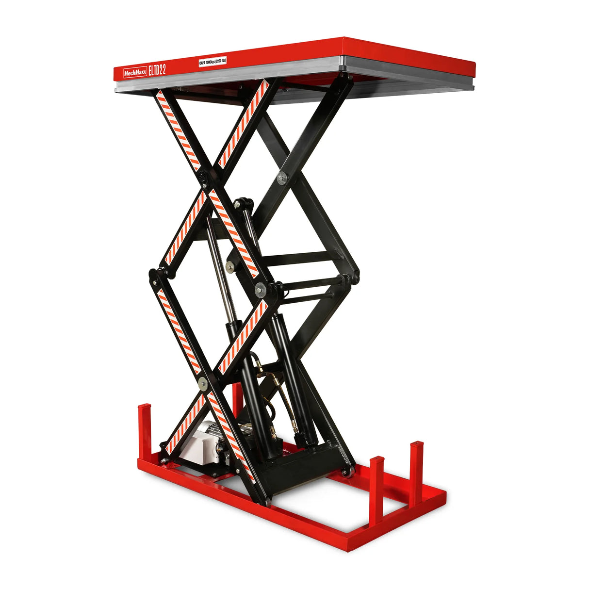 2200 lbs Capacity Stationary Electric Hydraulic Double Scissor Lift Table - 51.2" x 32.3" Platform, 70.1" Lift Height, UL Certified Motor, ELTD22