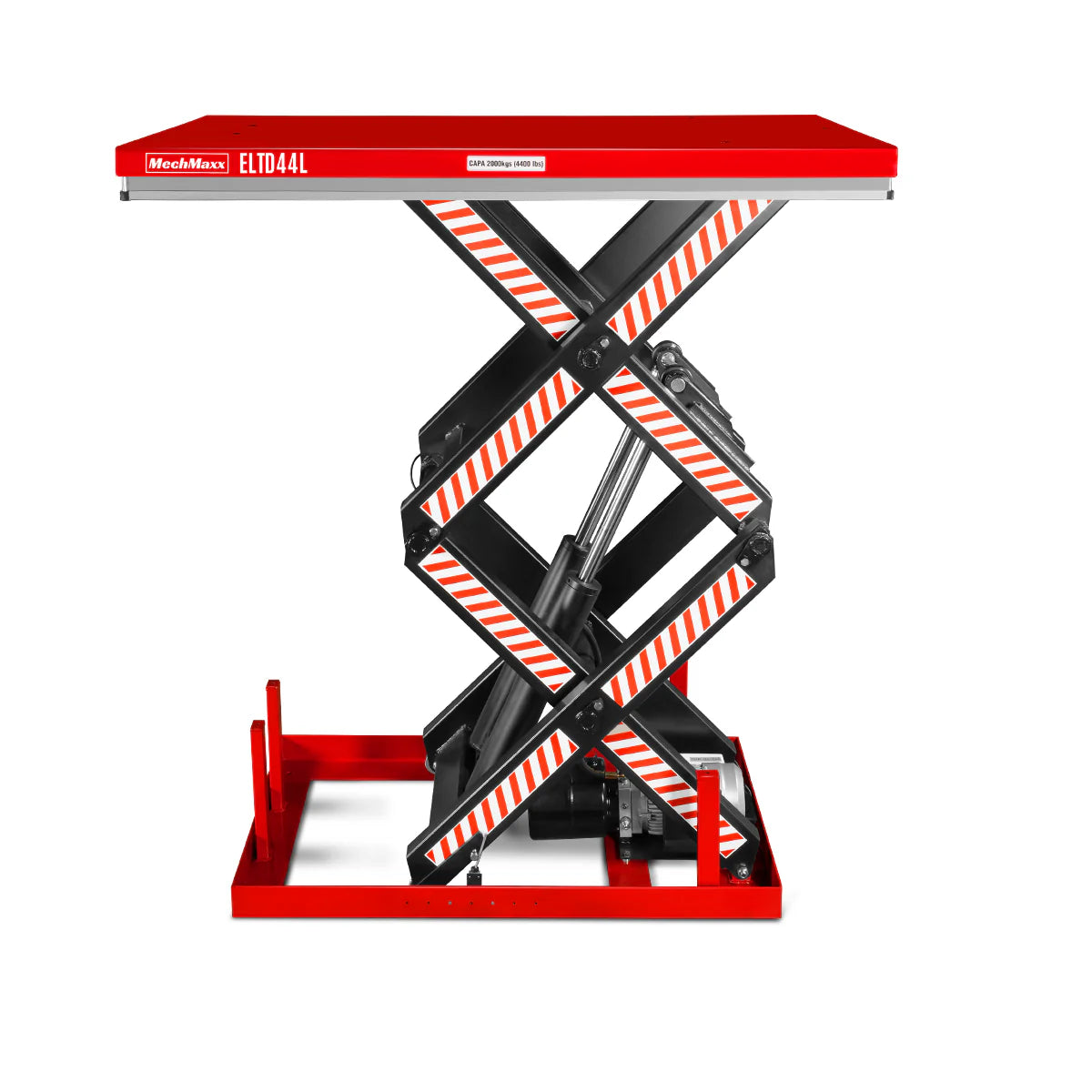 4400 lb Capacity Stationary Electric Hydraulic Double Scissor Lift Table - 63" x 39.4" Platform, 70.1" Lift Height, UL Certified Motor, ELTD44L