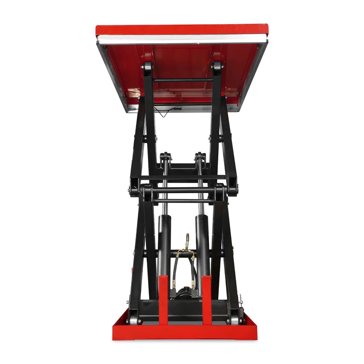 4400 lb Capacity Stationary Electric Hydraulic Double Scissor Lift Table - 63" x 39.4" Platform, 70.1" Lift Height, UL Certified Motor, ELTD44L