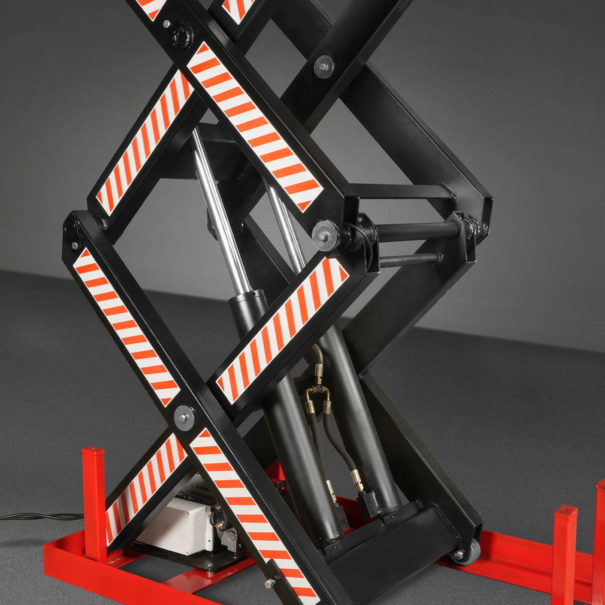 4400 lb Capacity Stationary Electric Hydraulic Double Scissor Lift Table - 63" x 39.4" Platform, 70.1" Lift Height, UL Certified Motor, ELTD44L