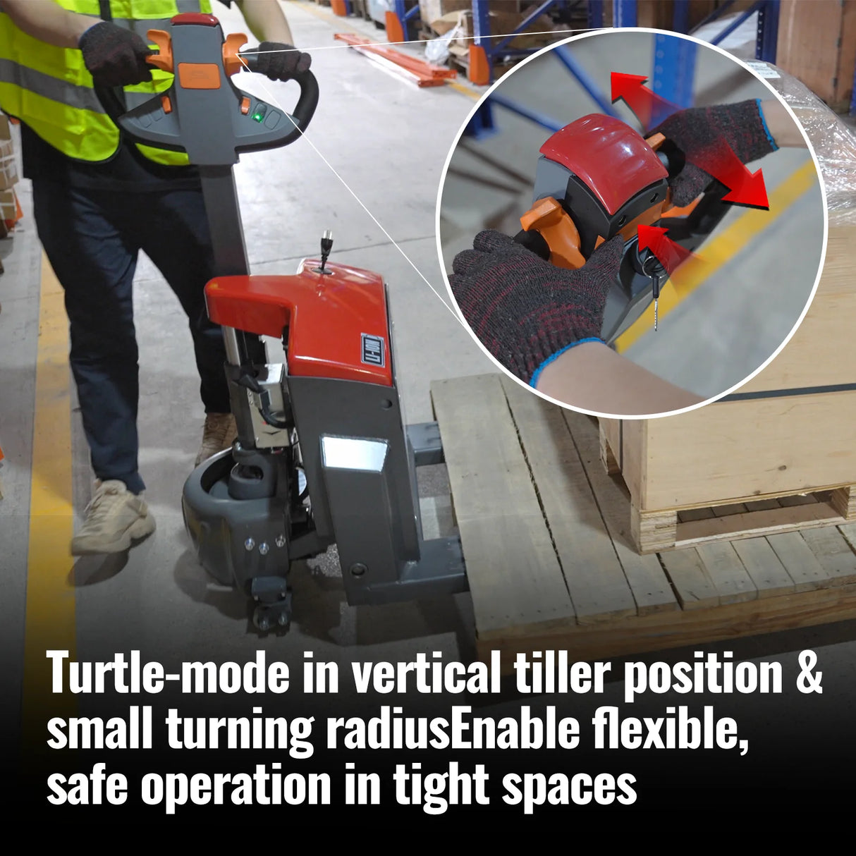 3300lbs Lithium-ion Electric Pallet Jack, 45"x27" Fork, 24V 40Ah Battery, Walkie Type Truck, EPT33