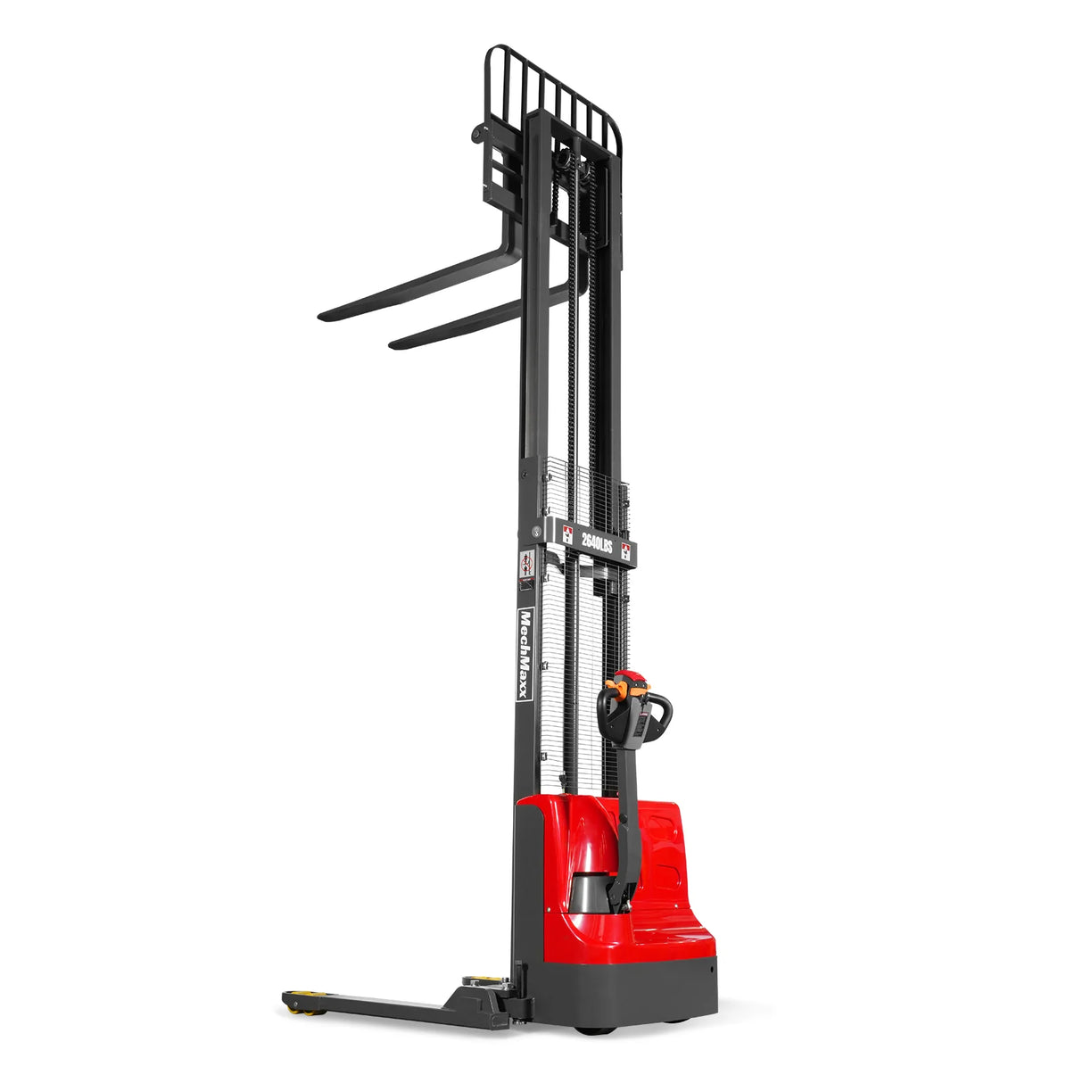 2640lbs Lithium-ion Electric Straddle Stacker, 118" Lift, Adjustable Legs & Forks, F26-118S