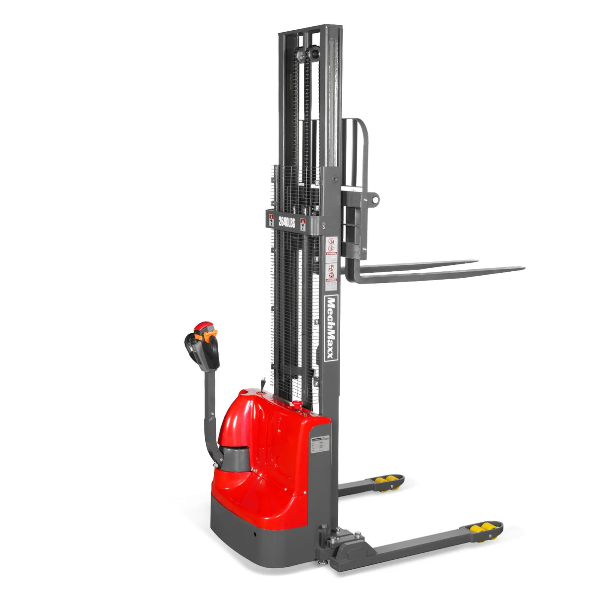 2640lbs Lithium-ion Electric Straddle Stacker, 118" Lift, Adjustable Legs & Forks, F26-118S