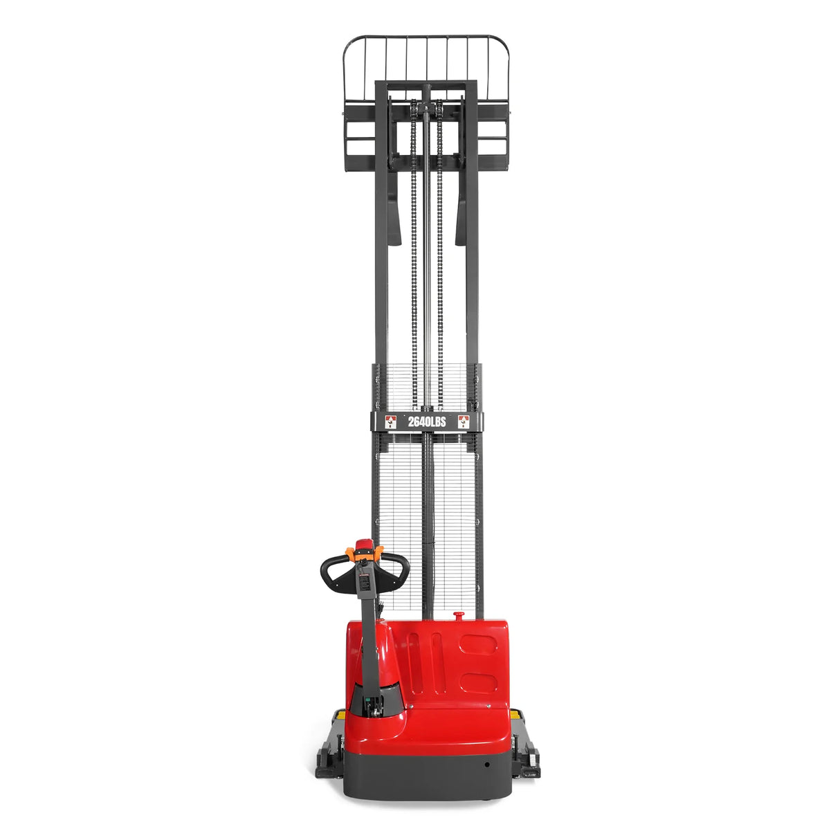 2640lbs Lithium-ion Electric Straddle Stacker, 118" Lift, Adjustable Legs & Forks, F26-118S