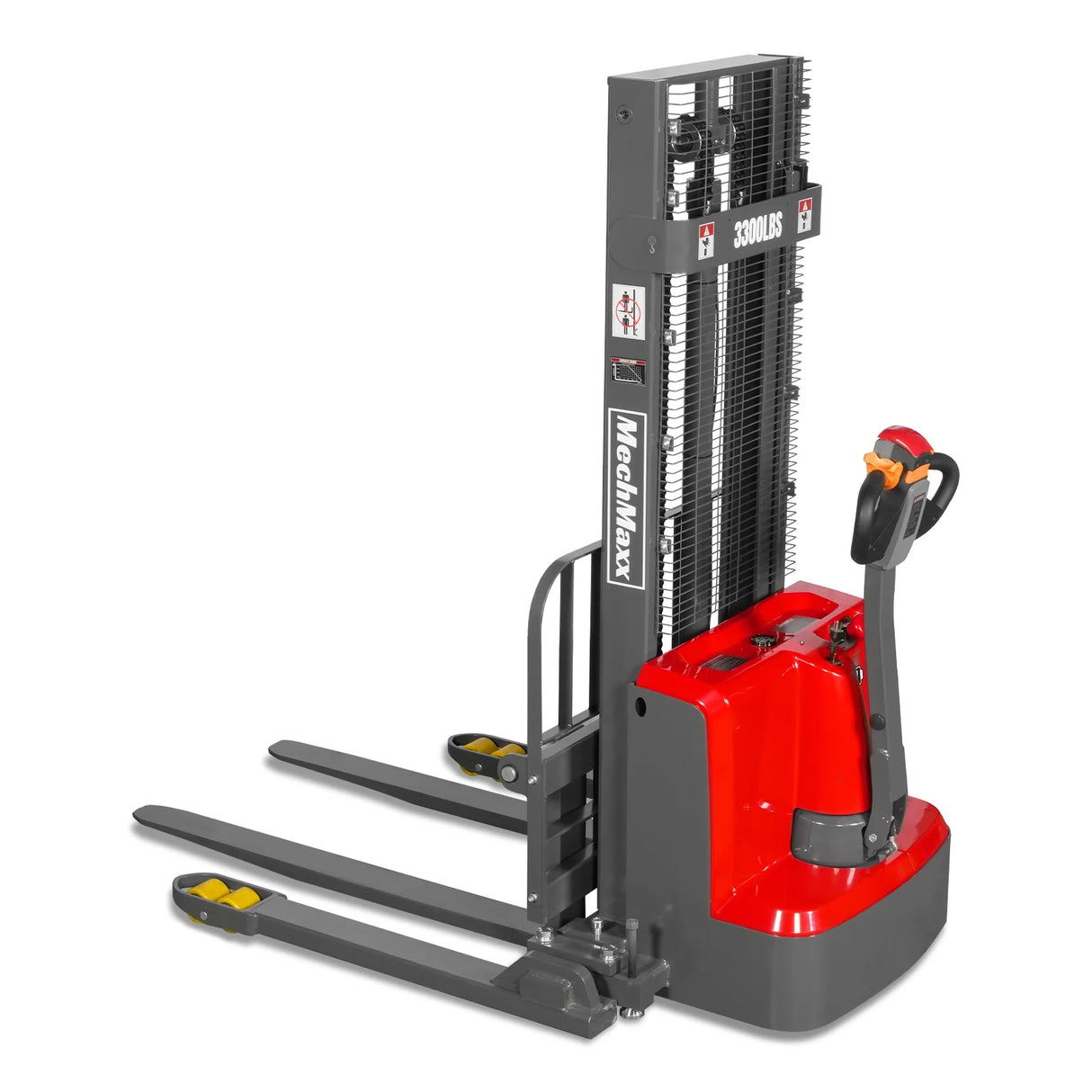 3300lbs Electric Straddle Stacker, 98" Lift, Adjustable Legs & Forks, F33-98SLA