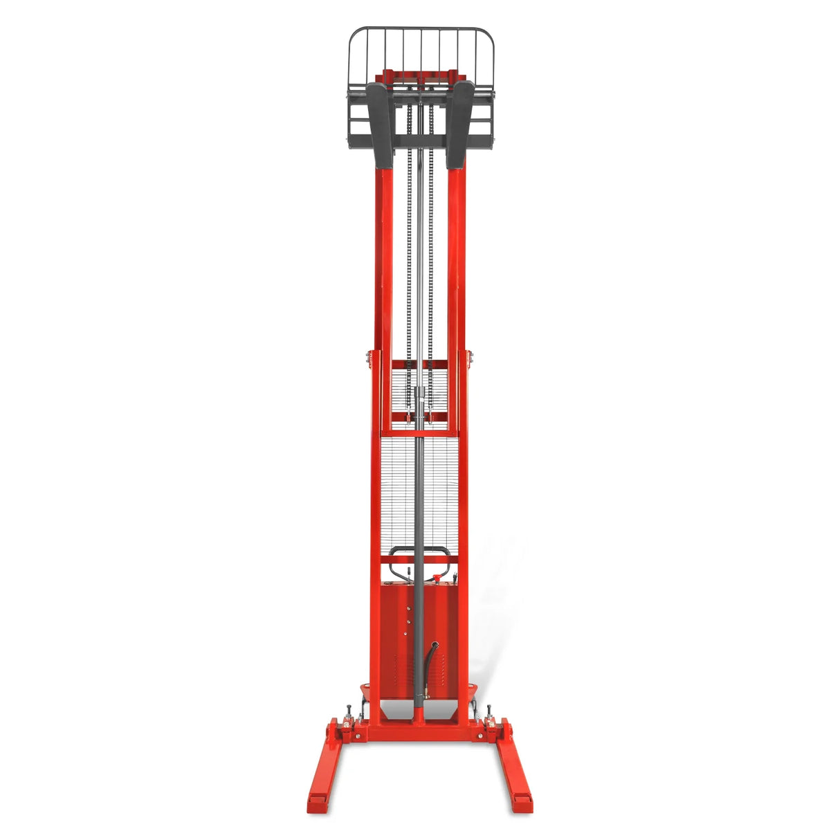 3300lbs Semi-Electric Straddle Stacker, 138" Lift, Adjustable Legs & Forks, S33-138S