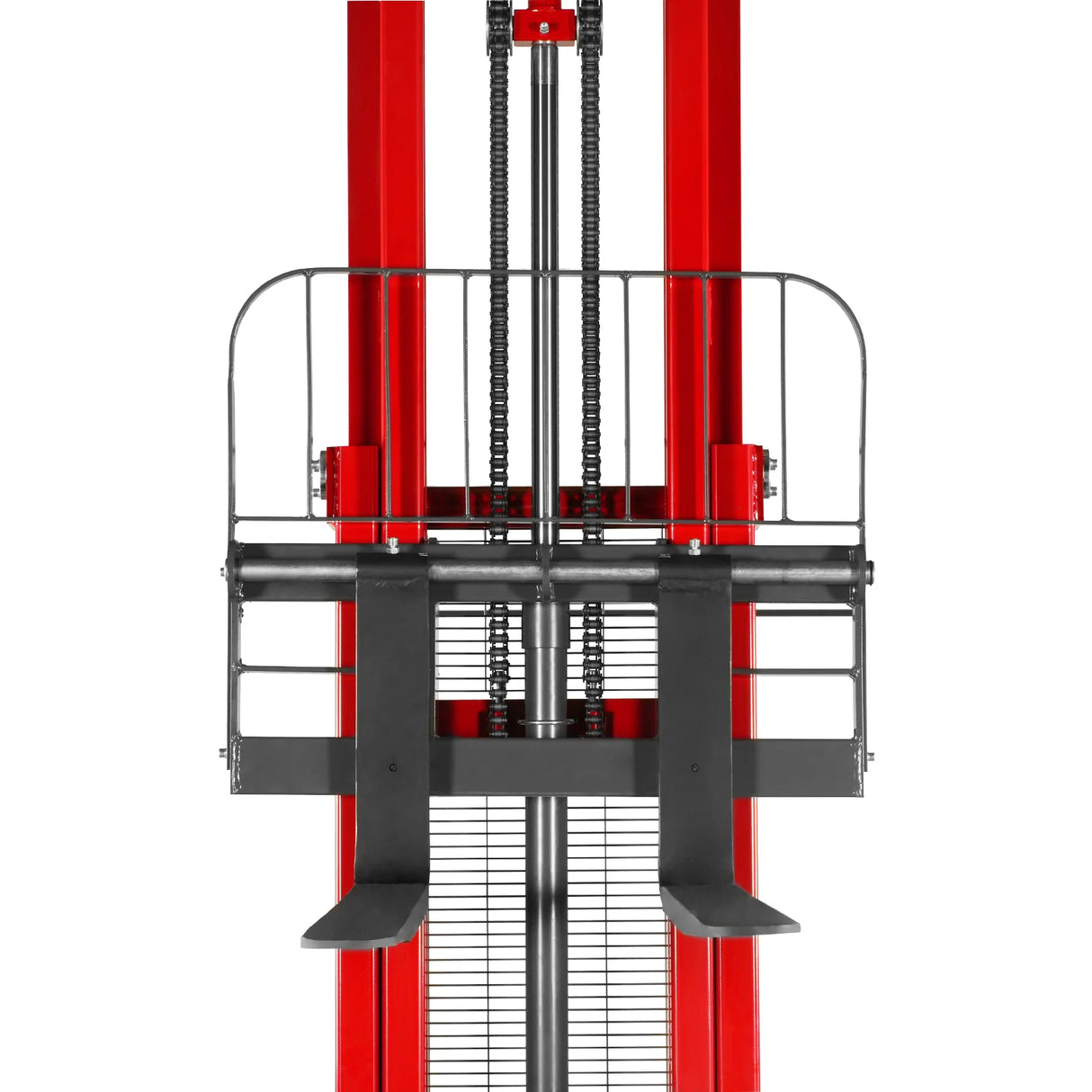 3300lbs Semi-Electric Straddle Stacker, 118" Lift, Adjustable Legs & Forks, S33-118S