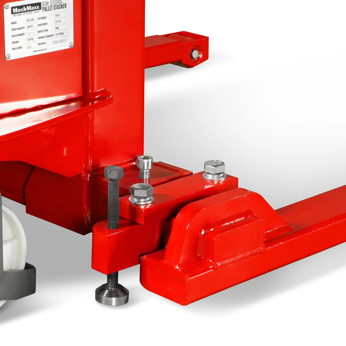 3300lbs Semi-Electric Straddle Stacker, 118" Lift, Adjustable Legs & Forks, S33-118S