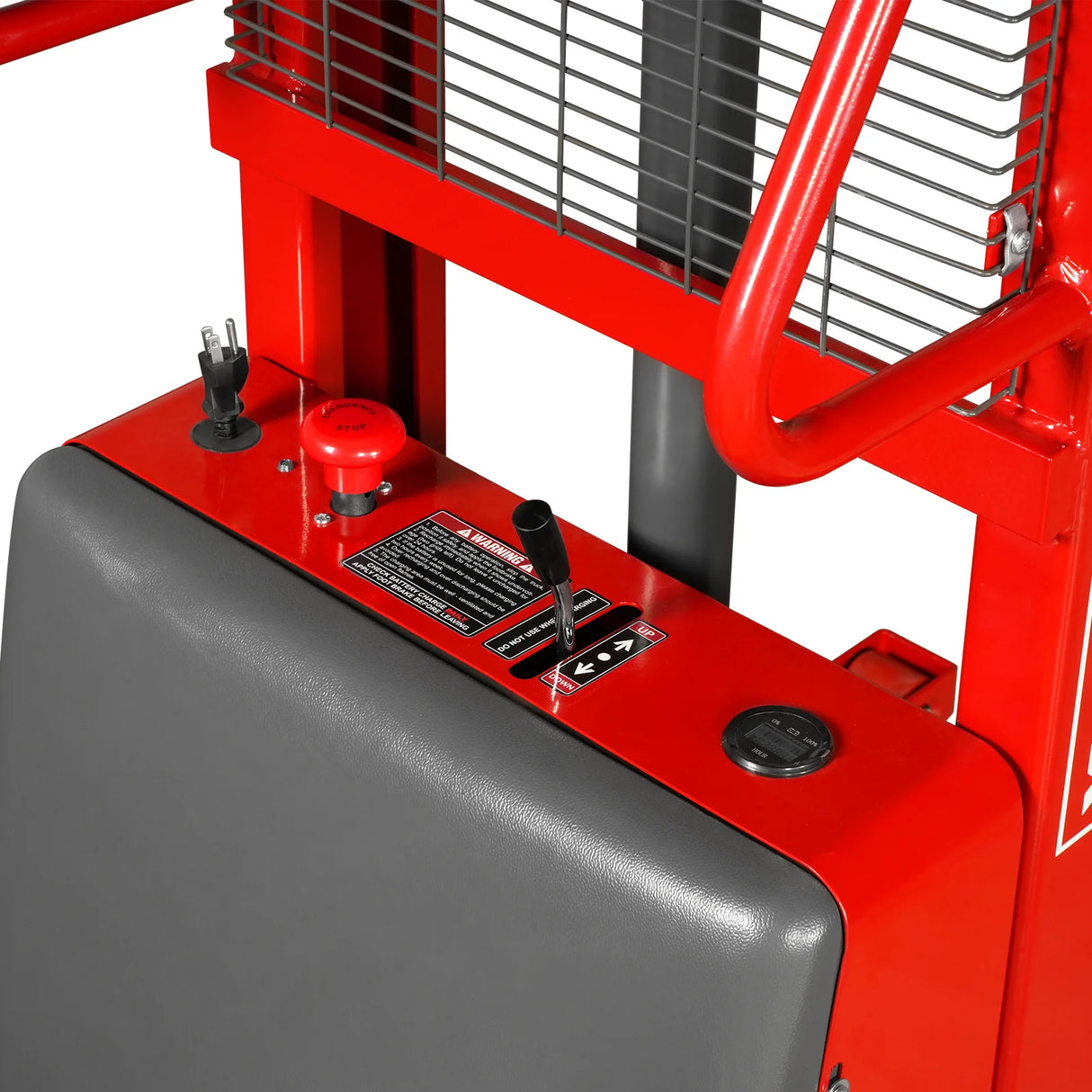 3300lbs Semi-Electric Straddle Stacker, 138" Lift, Adjustable Legs & Forks, S33-138S