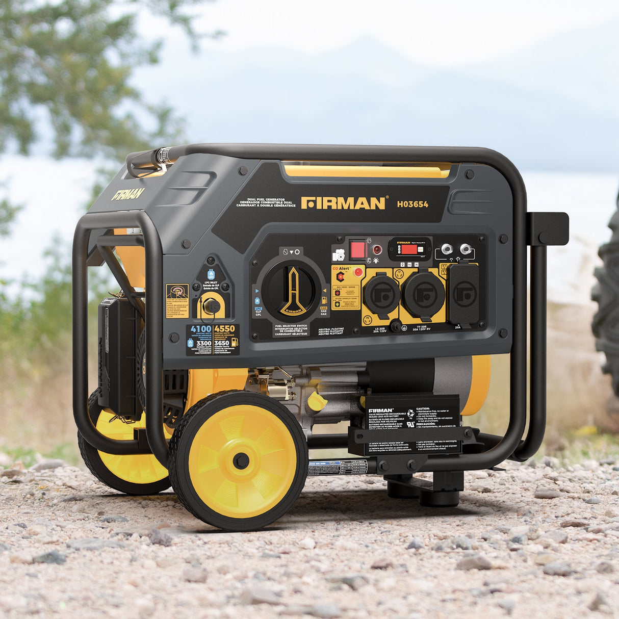 Dual Fuel 4550W Portable Generator Electric Start with CO Alert