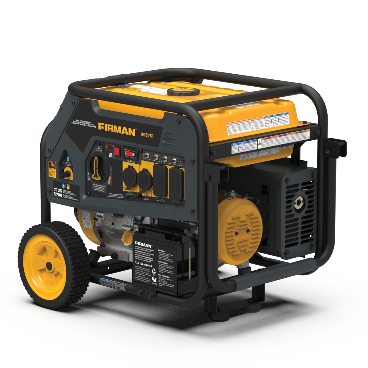Dual Fuel Portable Generator 5700W Electric Start 120/240V