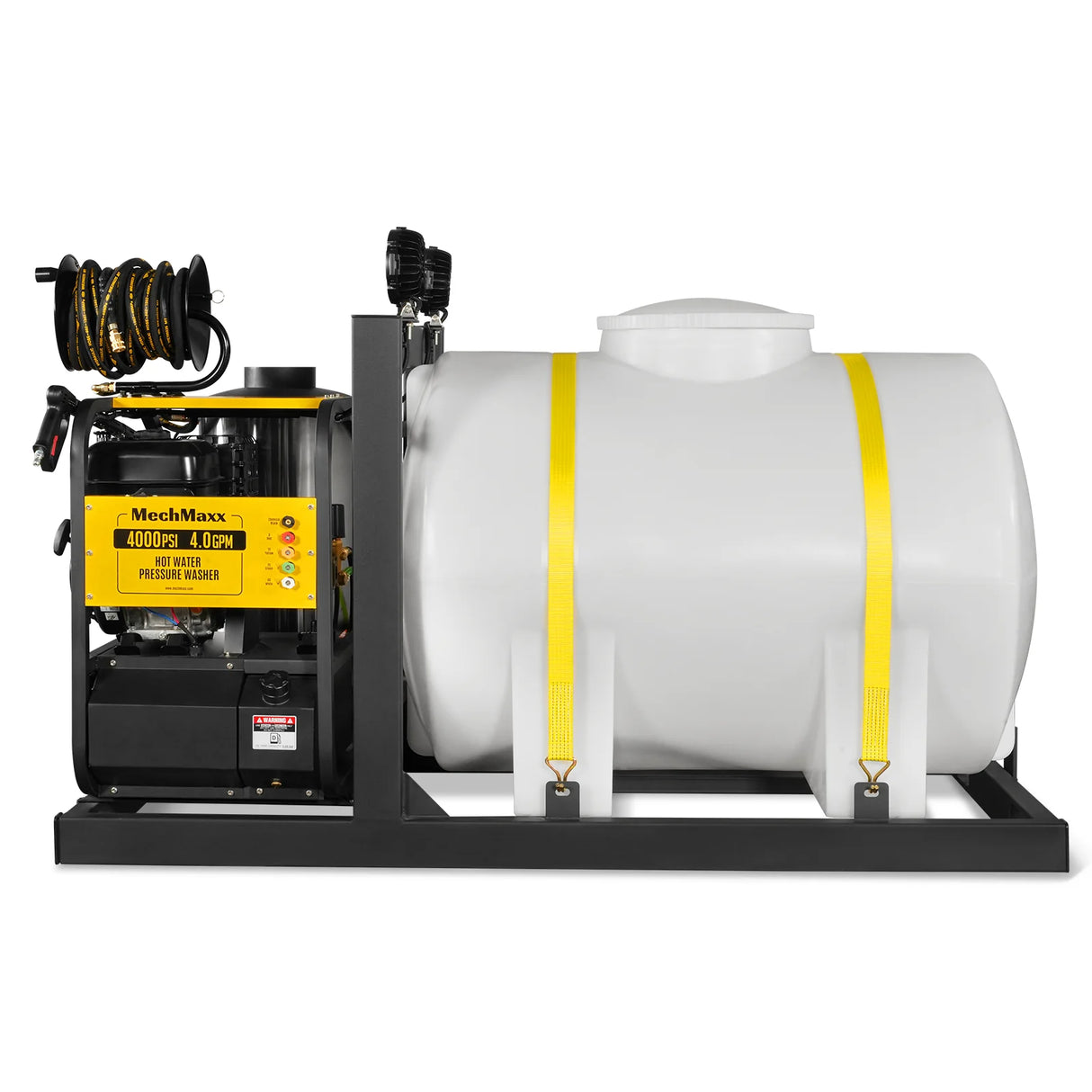4000 PSI 4 GPM ZONSEN E-Start Engine Hot Water Pressure Washer Skid Mounted with 245 Gal Tank, HPW40DBT