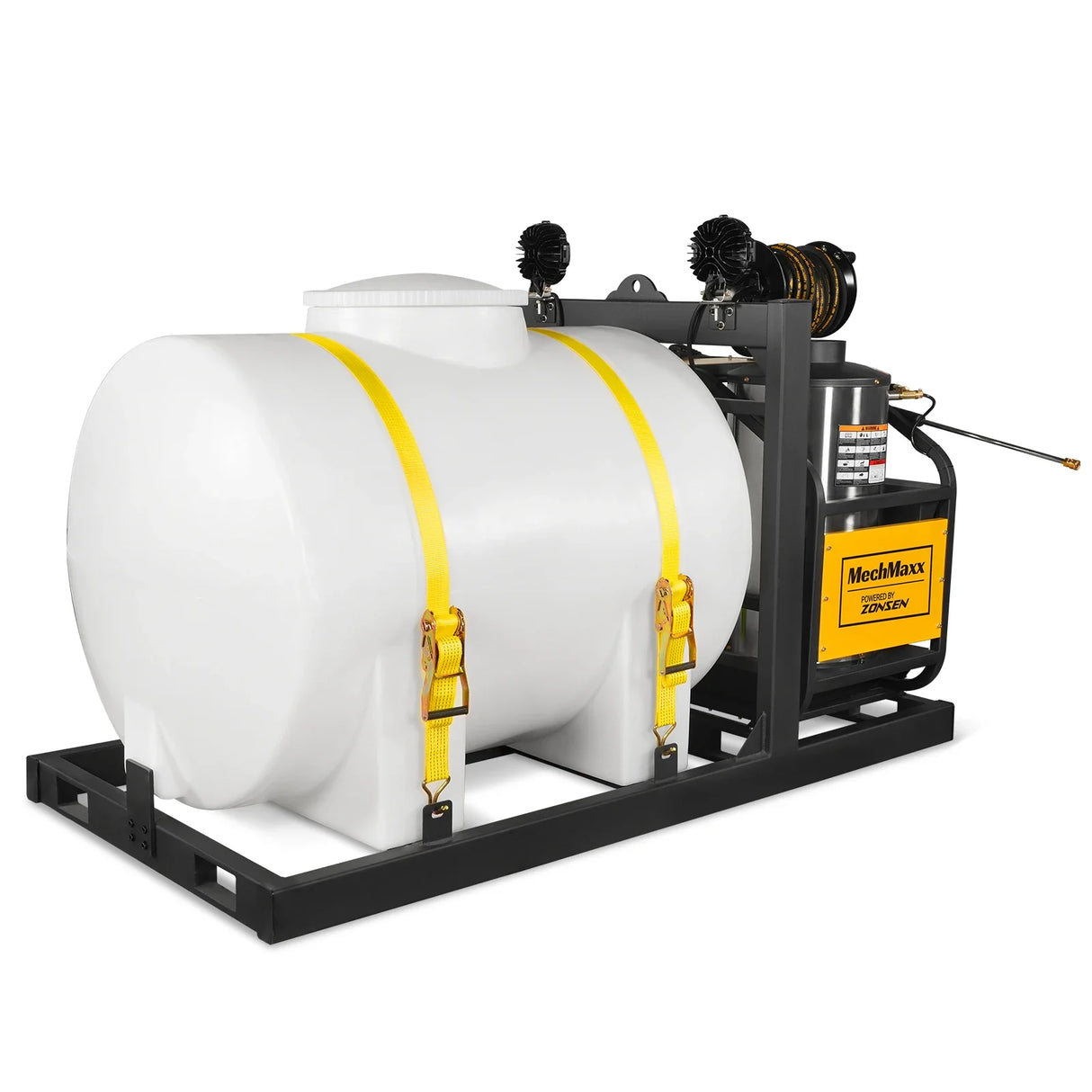 4000 PSI 4 GPM ZONSEN E-Start Engine Hot Water Pressure Washer Skid Mounted with 245 Gal Tank, HPW40DBT