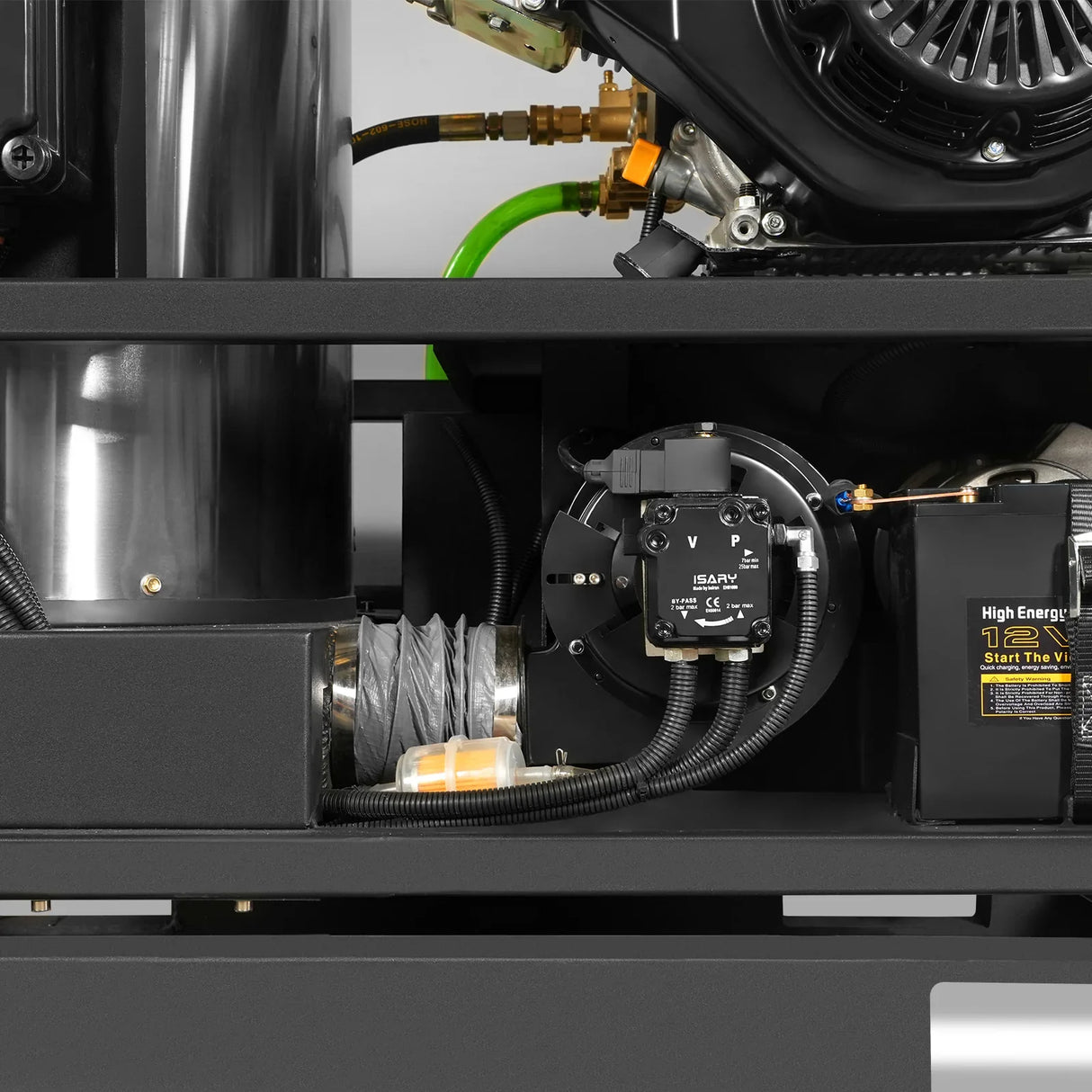 4000 PSI 4 GPM ZONSEN E-Start Engine Hot Water Pressure Washer Skid Mounted with 245 Gal Tank, HPW40DBT