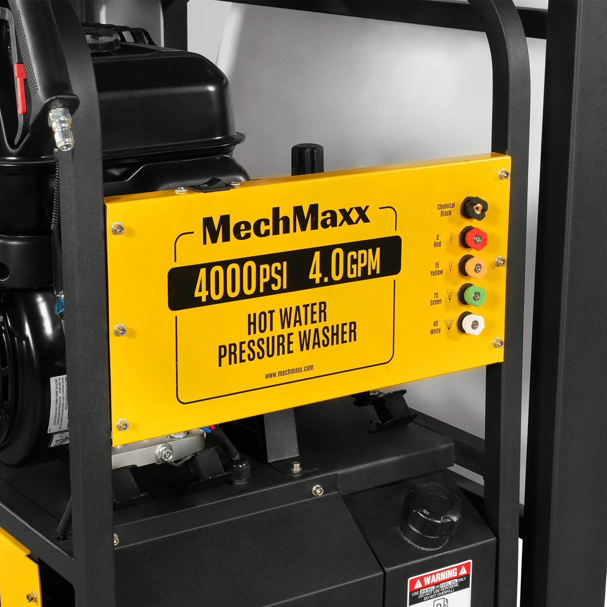 4000 PSI 4 GPM ZONSEN E-Start Engine Hot Water Pressure Washer Skid Mounted with 245 Gal Tank, HPW40DBT