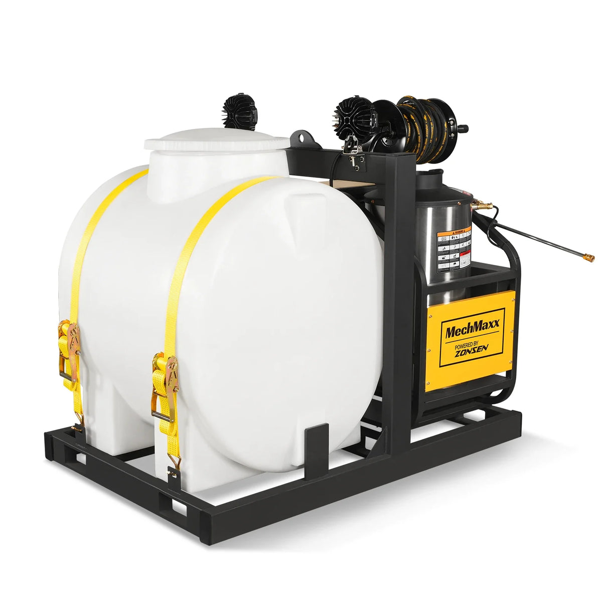 4000 PSI 4 GPM ZONSEN E-Start Engine Hot Water Pressure Washer Skid Mounted with 175 Gal Tank, HPW40DT