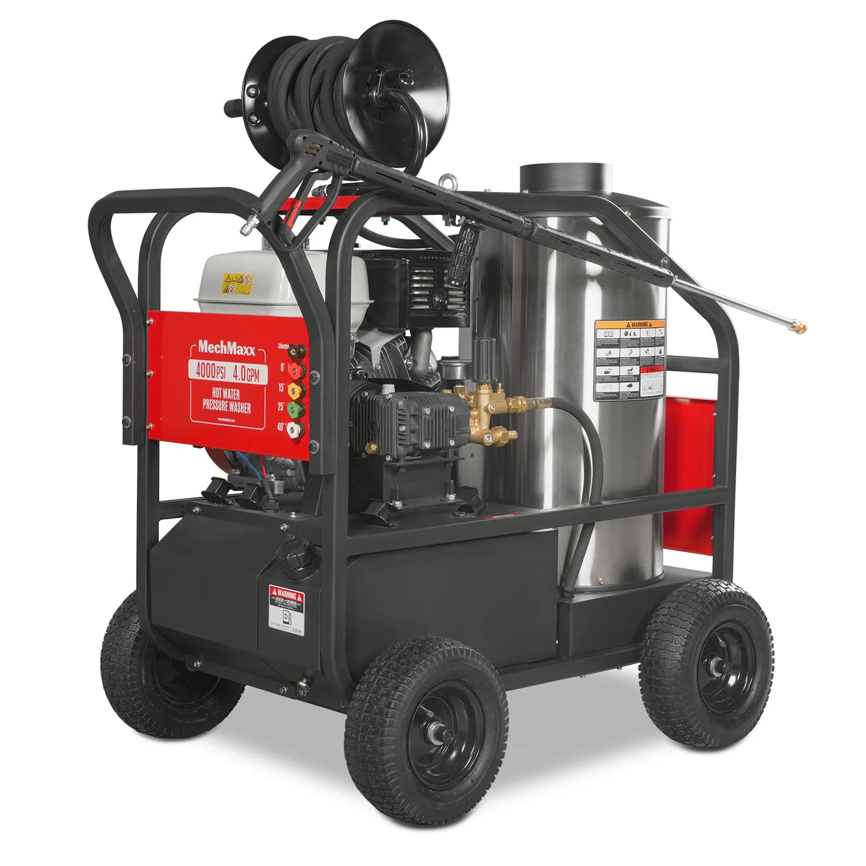 4000 PSI 4 GPM HONDA E-Start Engine Hot Water Pressure Washer with Hose Reel, HPW40H