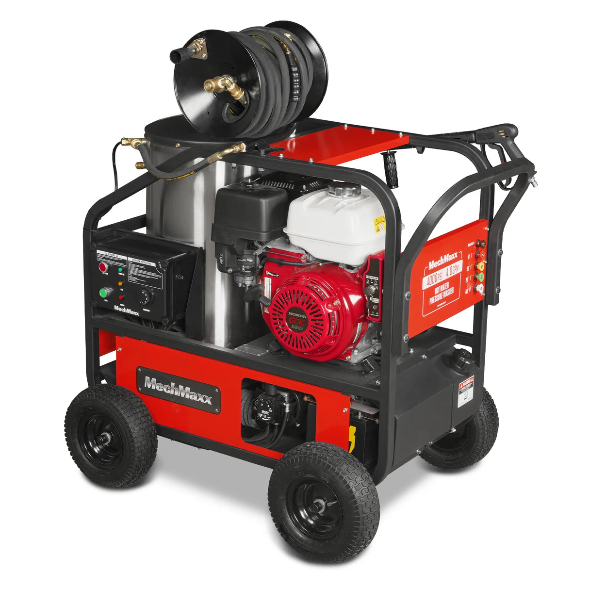 4000 PSI 4 GPM HONDA E-Start Engine Hot Water Pressure Washer with Hose Reel, HPW40H