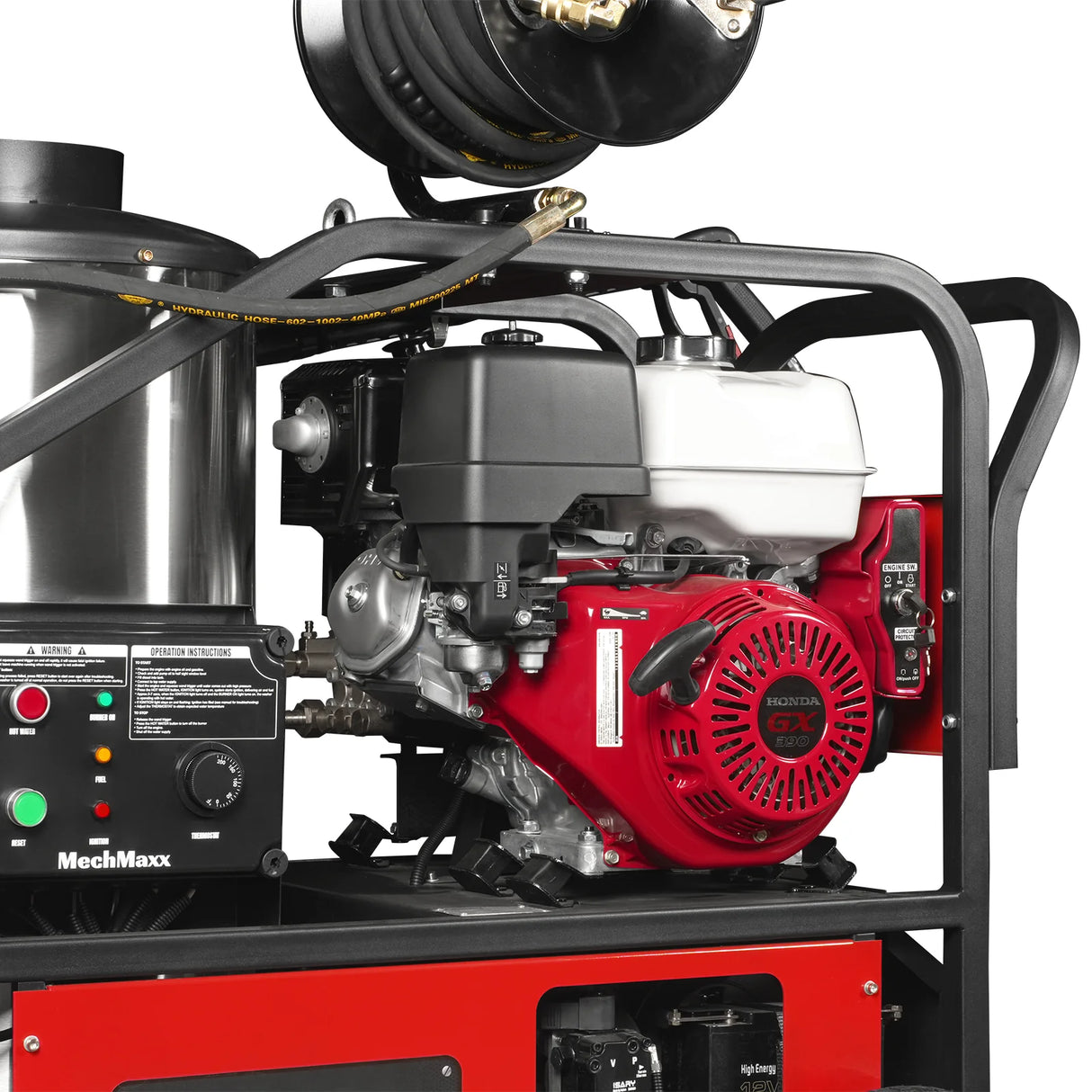 4000 PSI 4 GPM HONDA E-Start Engine Hot Water Pressure Washer with Hose Reel, HPW40H