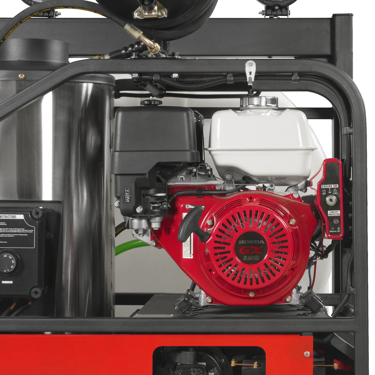 4000 PSI 4 GPM HONDA E-Start Engine Hot Water Pressure Washer Skid Mounted with 175 Gal Tank, HPW40HT