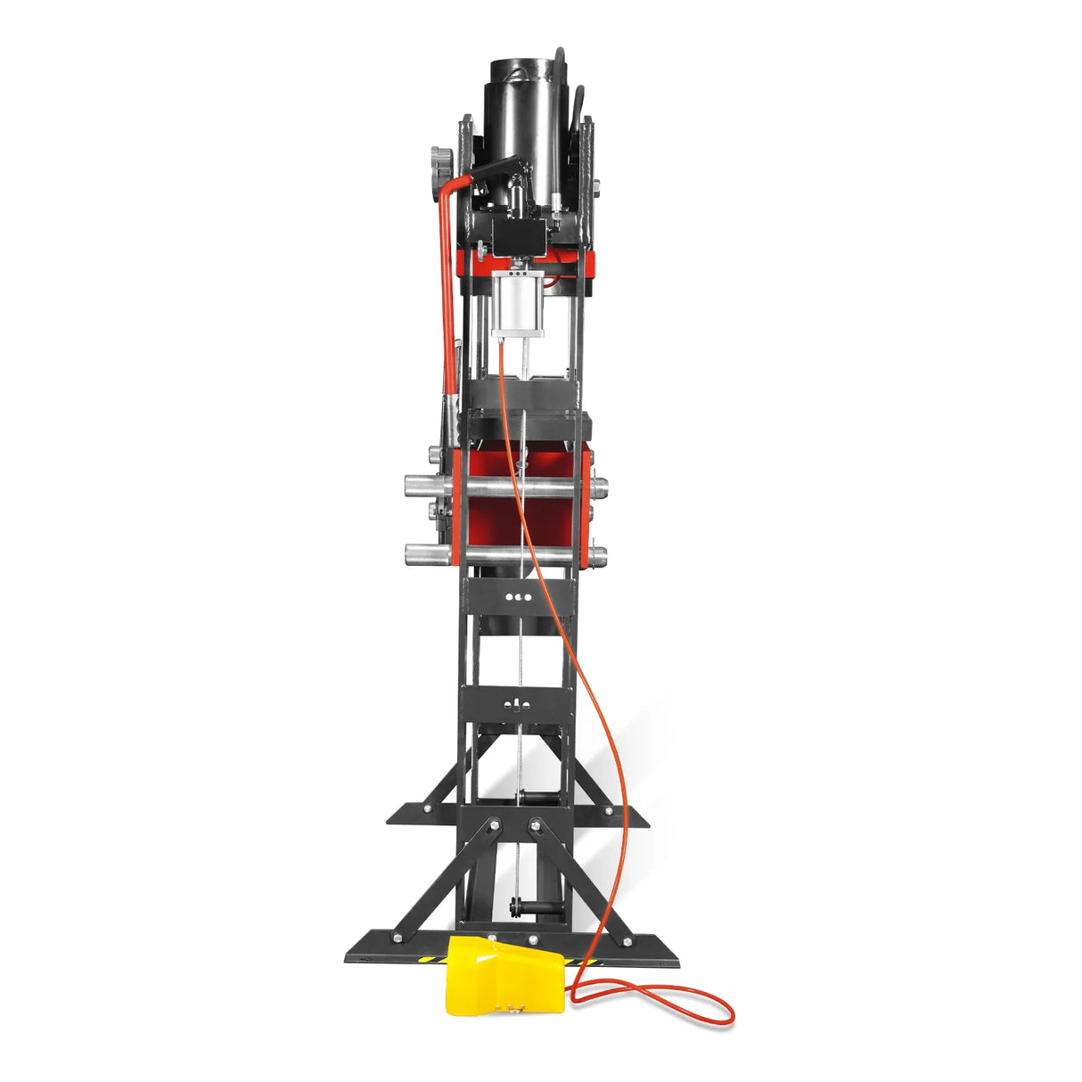 100 Ton H-Frame Air/Hydraulic Shop Press with Hand Winch, Fully Welded Steel Frame, Safety Guard, Foot Pedal Control, HSP100