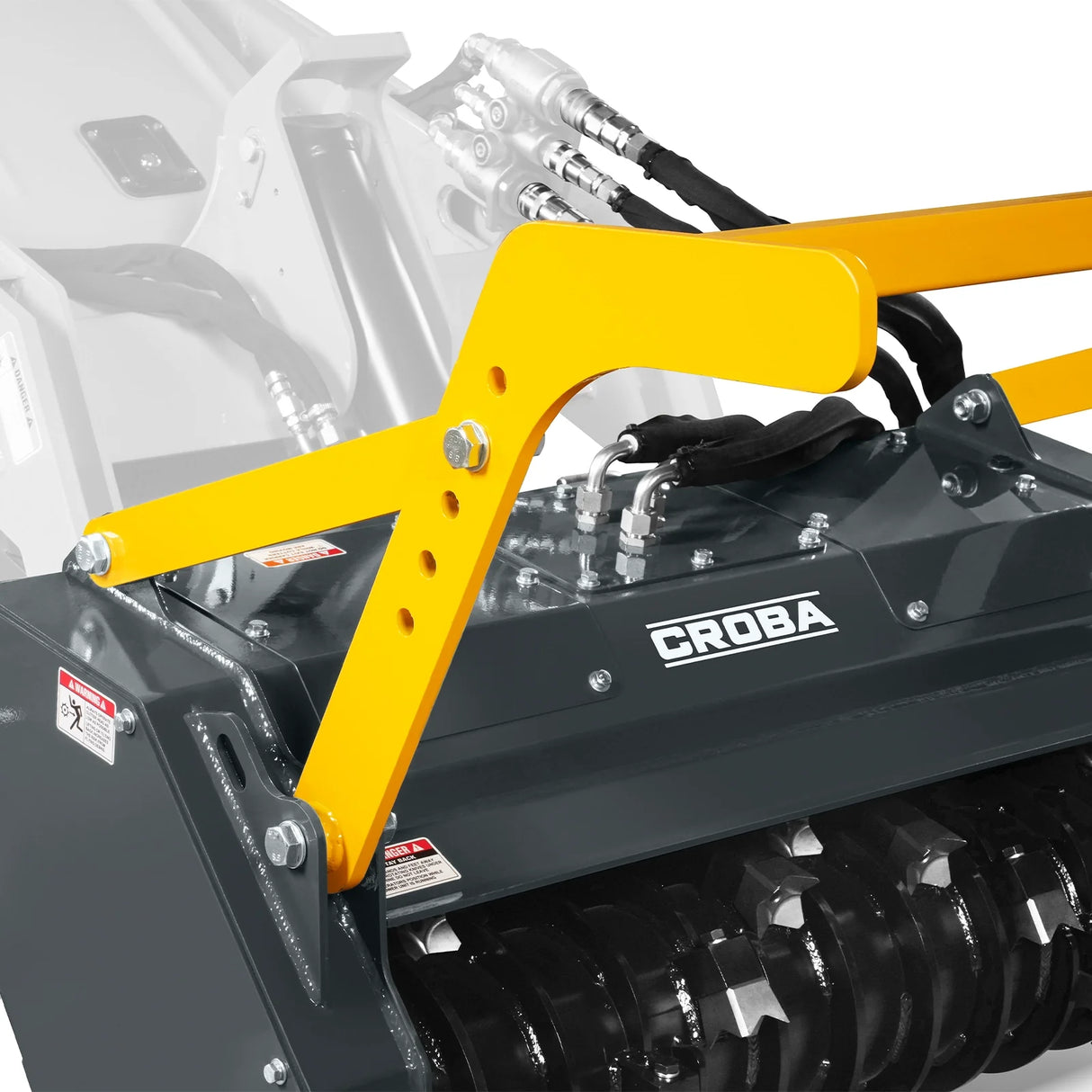 37"Mini Skid Steer Drum Forestry Brush Mulcher Attachment, Hydraulic Flow Range 11 To 16 GPM, MCH37