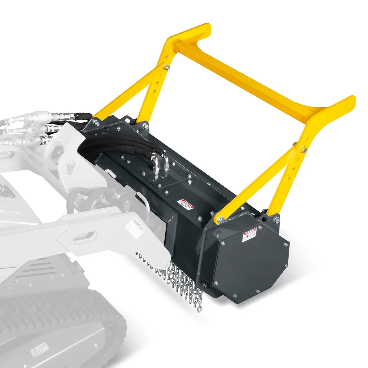 37"Mini Skid Steer Drum Forestry Brush Mulcher Attachment, Hydraulic Flow Range 11 To 16 GPM, MCH37