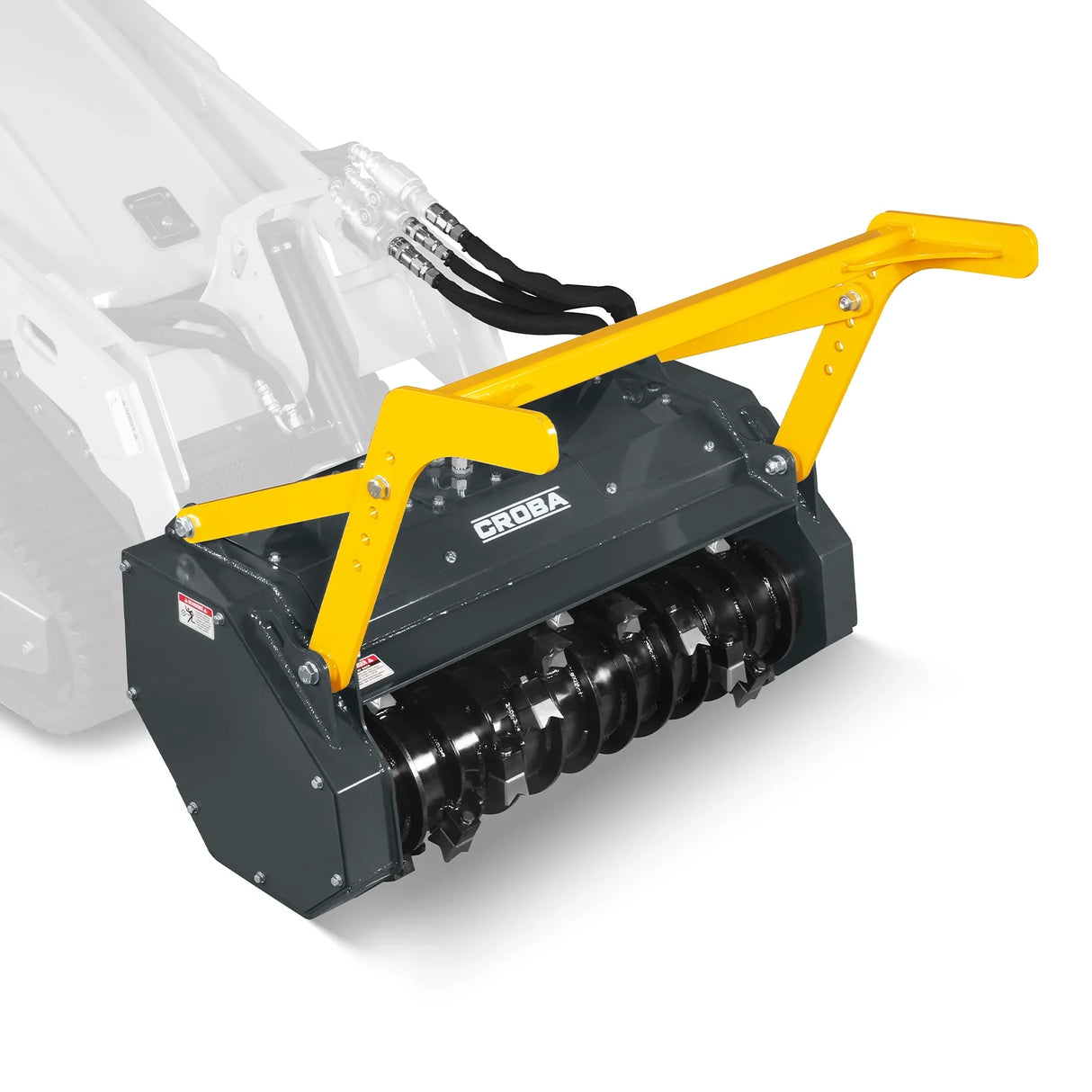 37"Mini Skid Steer Drum Forestry Brush Mulcher Attachment, Hydraulic Flow Range 11 To 16 GPM, MCH37