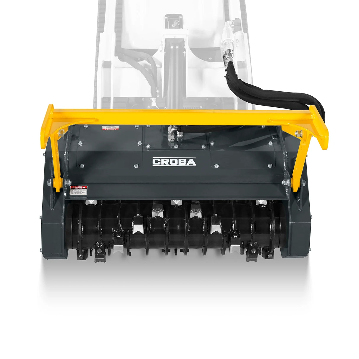 37"Mini Skid Steer Drum Forestry Brush Mulcher Attachment, Hydraulic Flow Range 11 To 16 GPM, MCH37