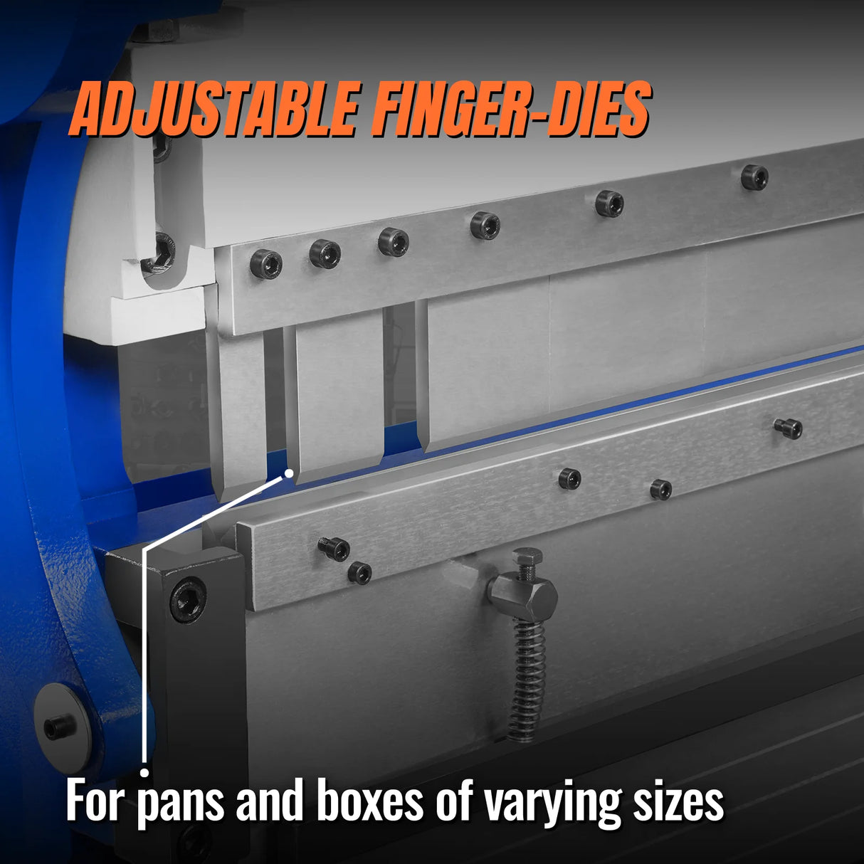 MechMaxx 52-inch 3-in-1 Heavy Duty Pan and Box Brake – Slip Roll, Shear, Bending Machine for Sheet Metal, 16 Gauge Mild Steel, Adjustable Fingers, Heavy Duty, Metalworking, Fabrication, Rolling, Bending MMCB5216