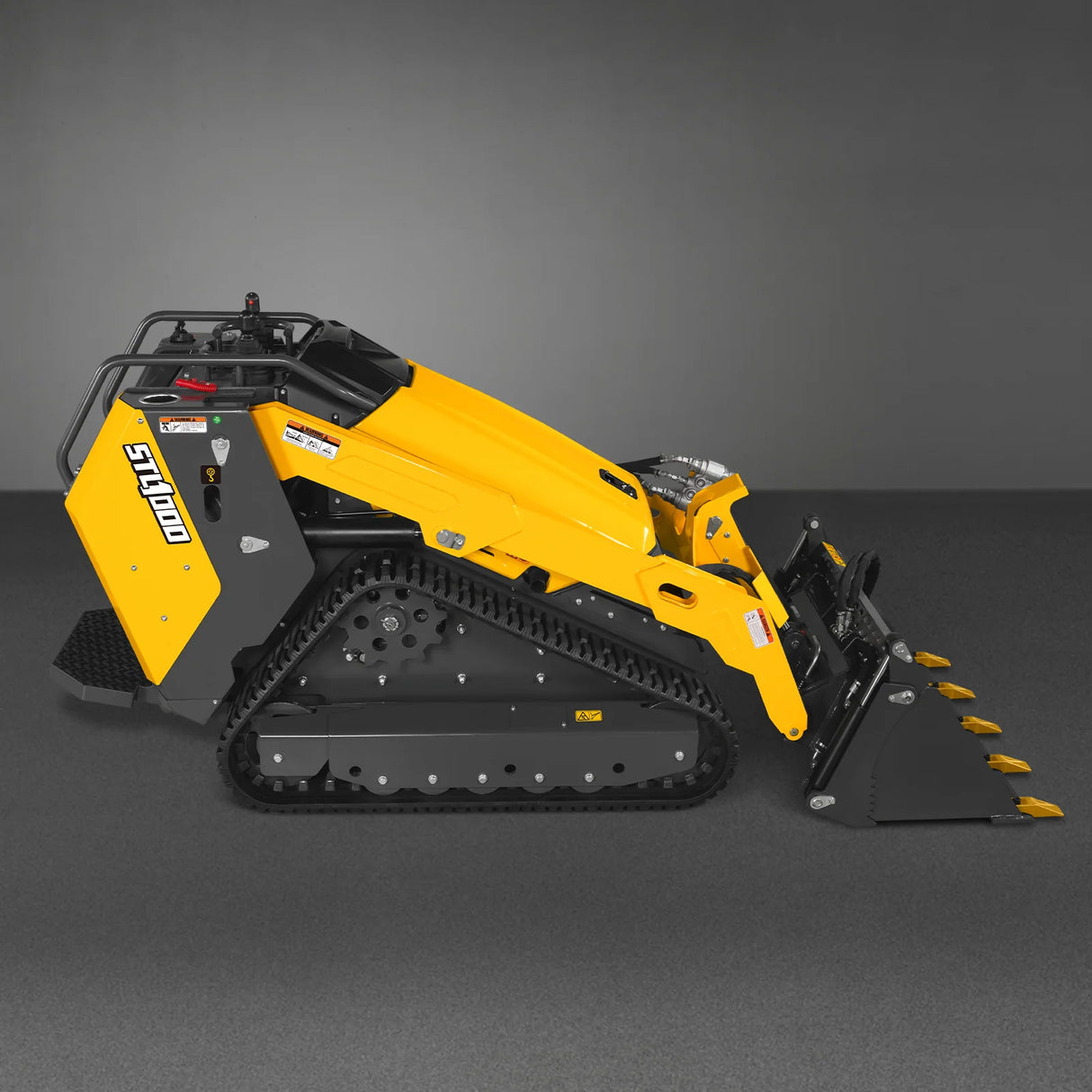 Mini Skid Steer Stand On Compact Track Loader ( 4 in 1 bucket included ) with 25HP KUBOTA D1105 Diesel Engine, Common Industry Interface (CII), CROBA STL1000