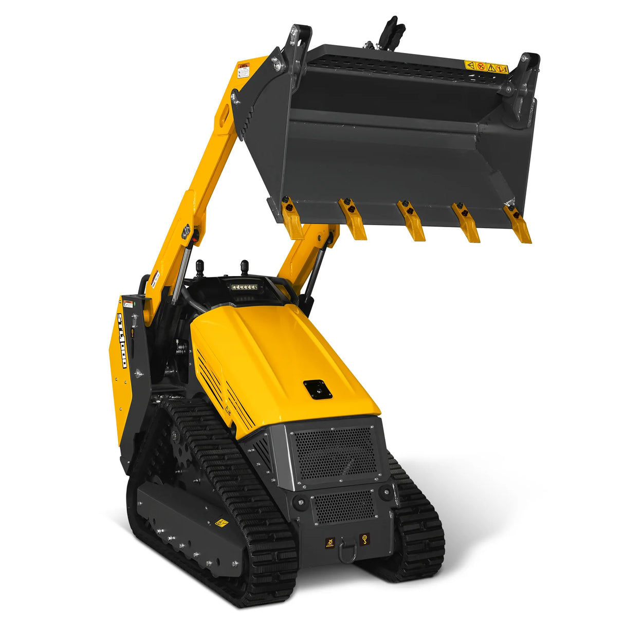 Mini Skid Steer Stand On Compact Track Loader ( 4 in 1 bucket included ) with 25HP KUBOTA D1105 Diesel Engine, Common Industry Interface (CII), CROBA STL1000