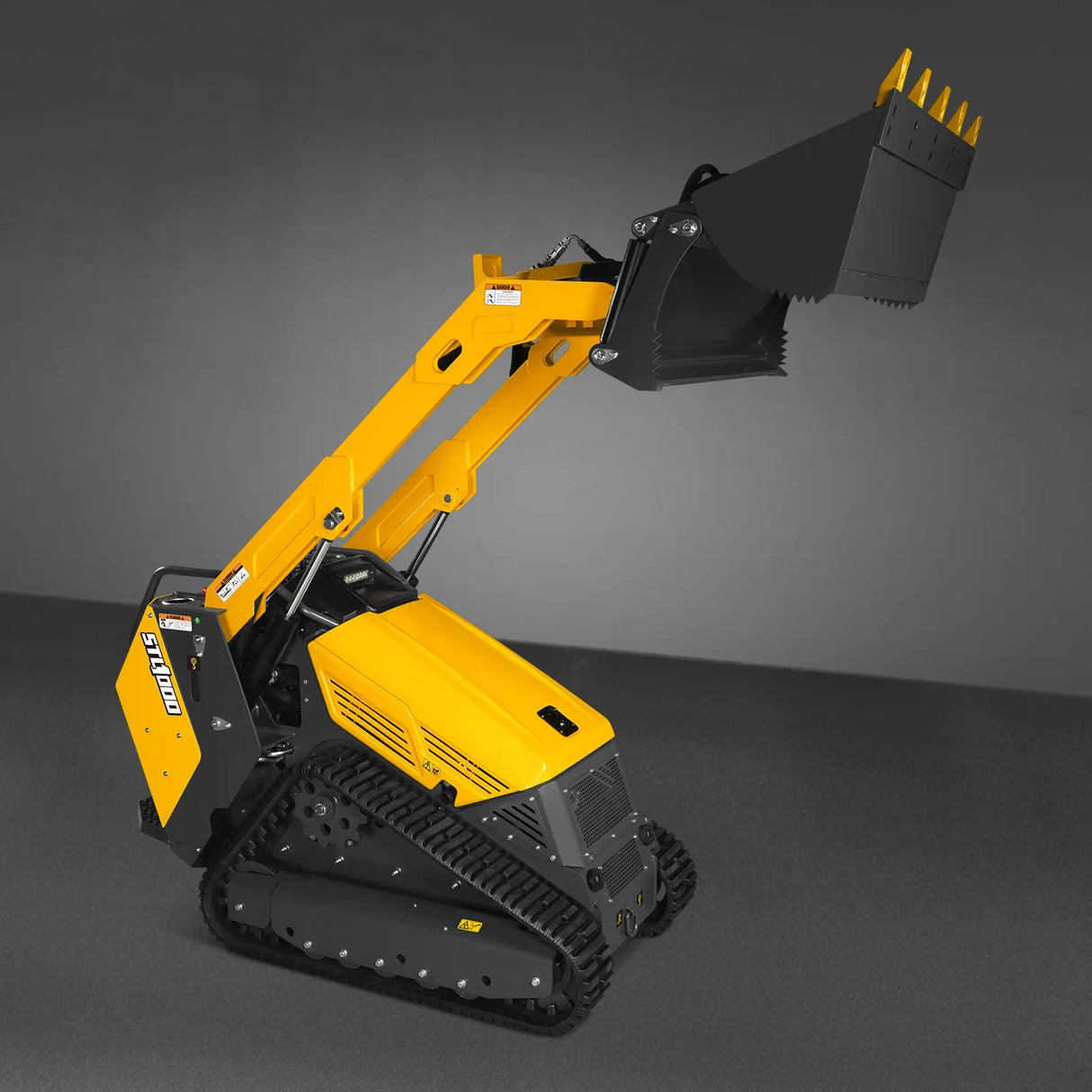 Mini Skid Steer Stand On Compact Track Loader ( 4 in 1 bucket included ) with 25HP KUBOTA D1105 Diesel Engine, Common Industry Interface (CII), CROBA STL1000