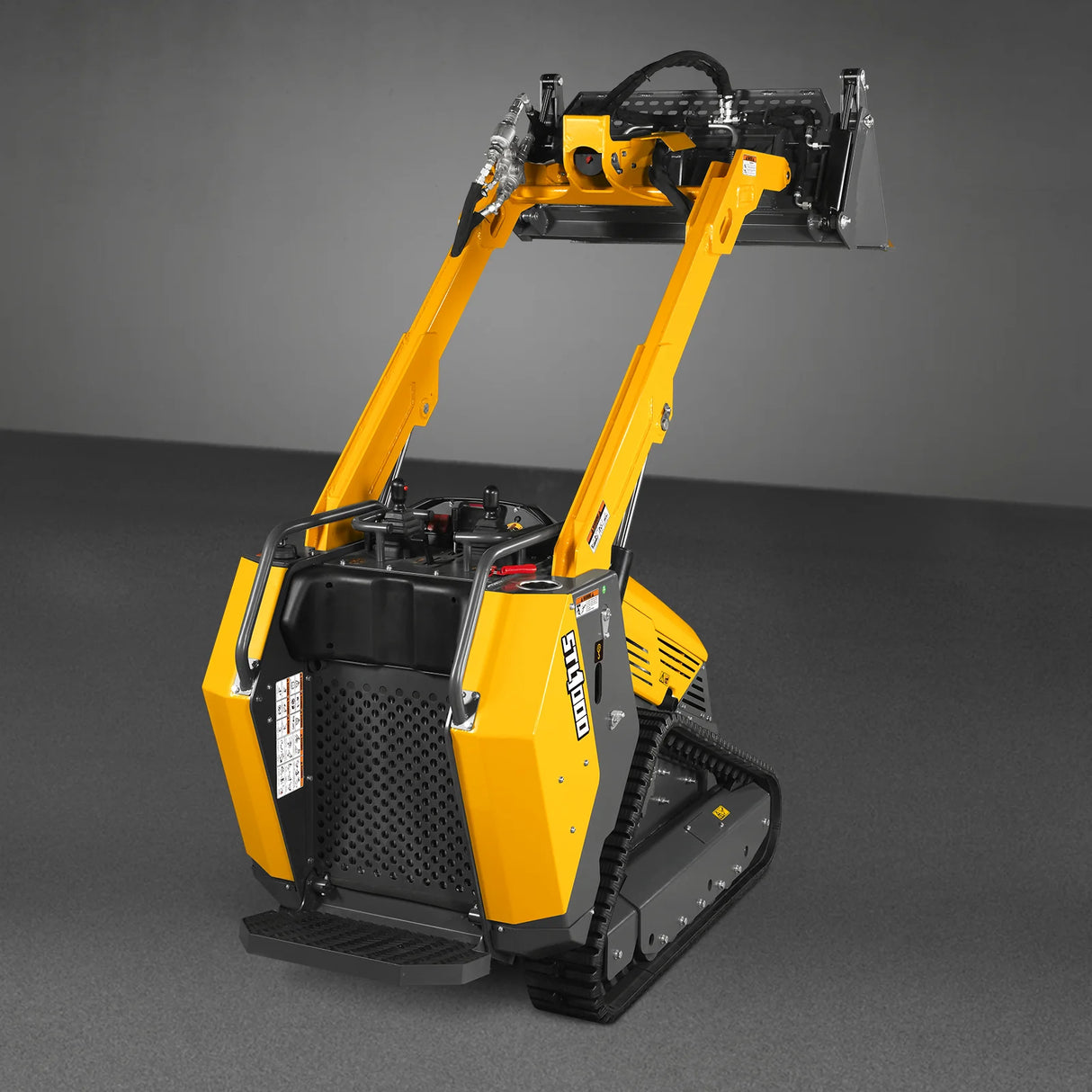 Mini Skid Steer Stand On Compact Track Loader ( 4 in 1 bucket included ) with 25HP KUBOTA D1105 Diesel Engine, Common Industry Interface (CII), CROBA STL1000