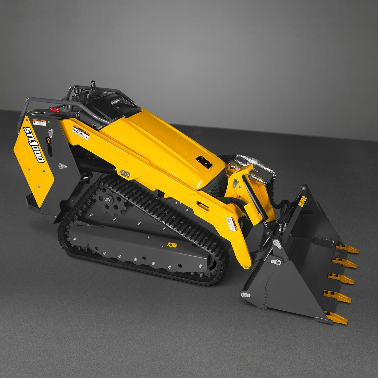 Mini Skid Steer Stand On Compact Track Loader ( 4 in 1 bucket included ) with 25HP KUBOTA D1105 Diesel Engine, Common Industry Interface (CII), CROBA STL1000