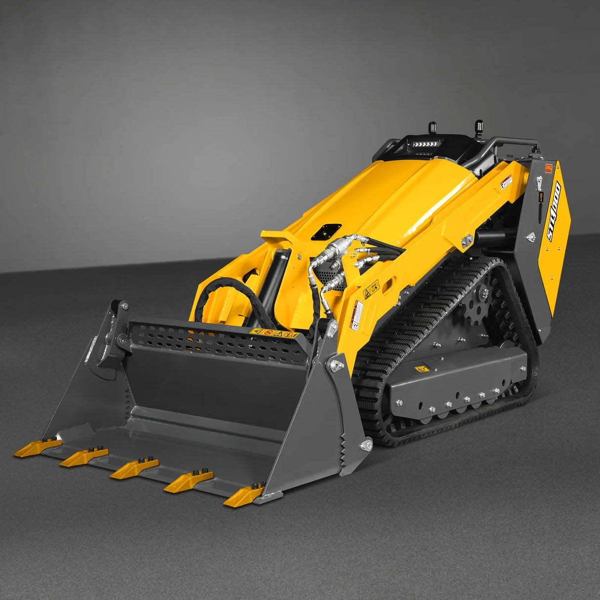 Mini Skid Steer Stand On Compact Track Loader ( 4 in 1 bucket included ) with 25HP KUBOTA D1105 Diesel Engine, Common Industry Interface (CII), CROBA STL1000
